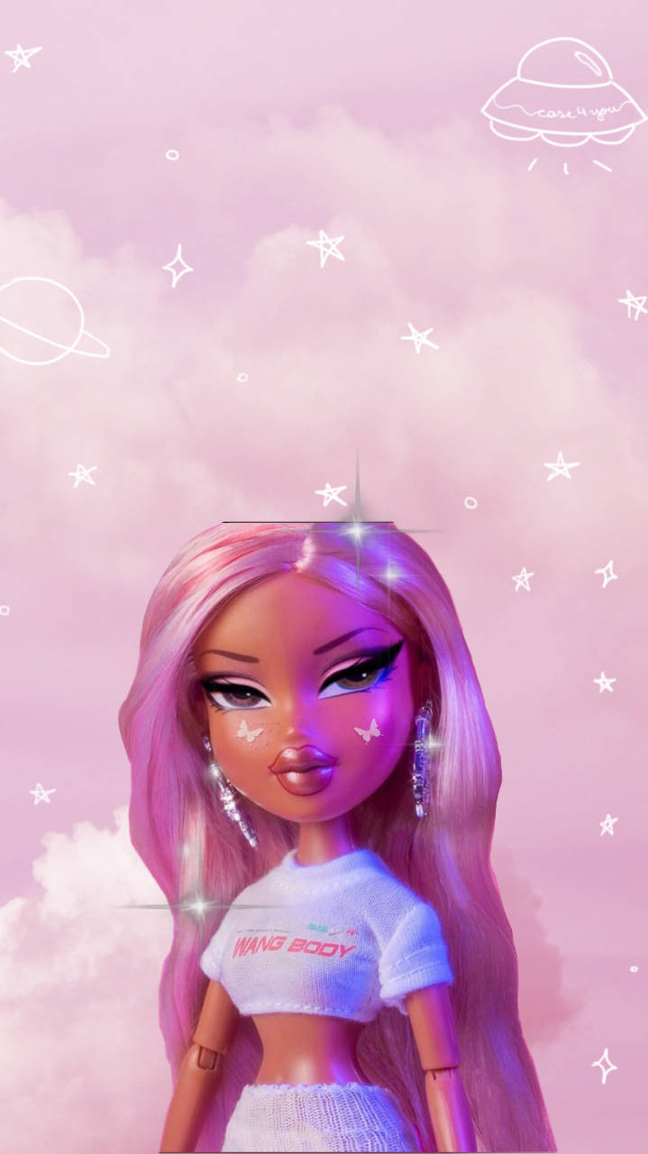 Bratz Dolls, pink hair, glittering accessories, HD Phone Wallpaper
