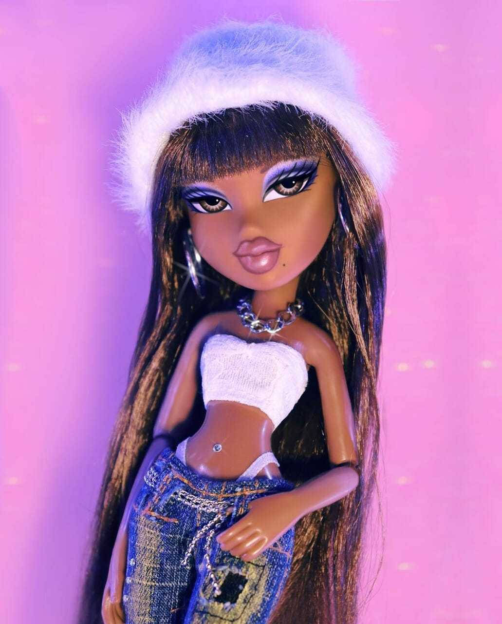 Bratz Dolls, long dark hair, purple eyeshadow, HD Phone Wallpaper