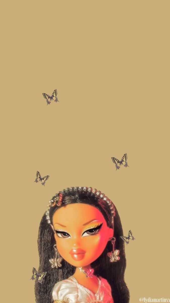 Bratz Dolls, brown aesthetic, long dark hair, SD Phone Wallpaper