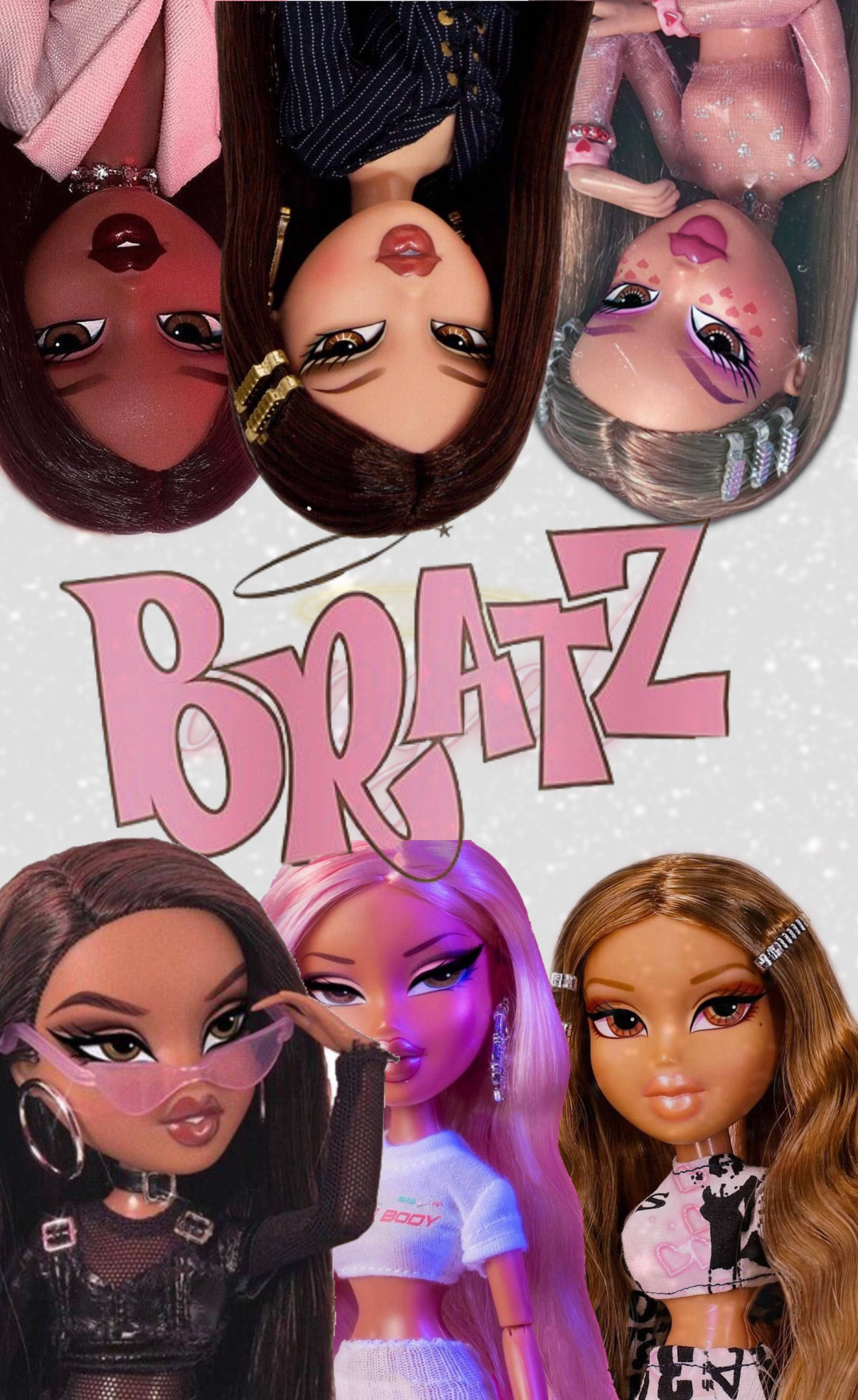 Bratz Dolls, BRATZ, glittery background, 2K Phone Wallpaper