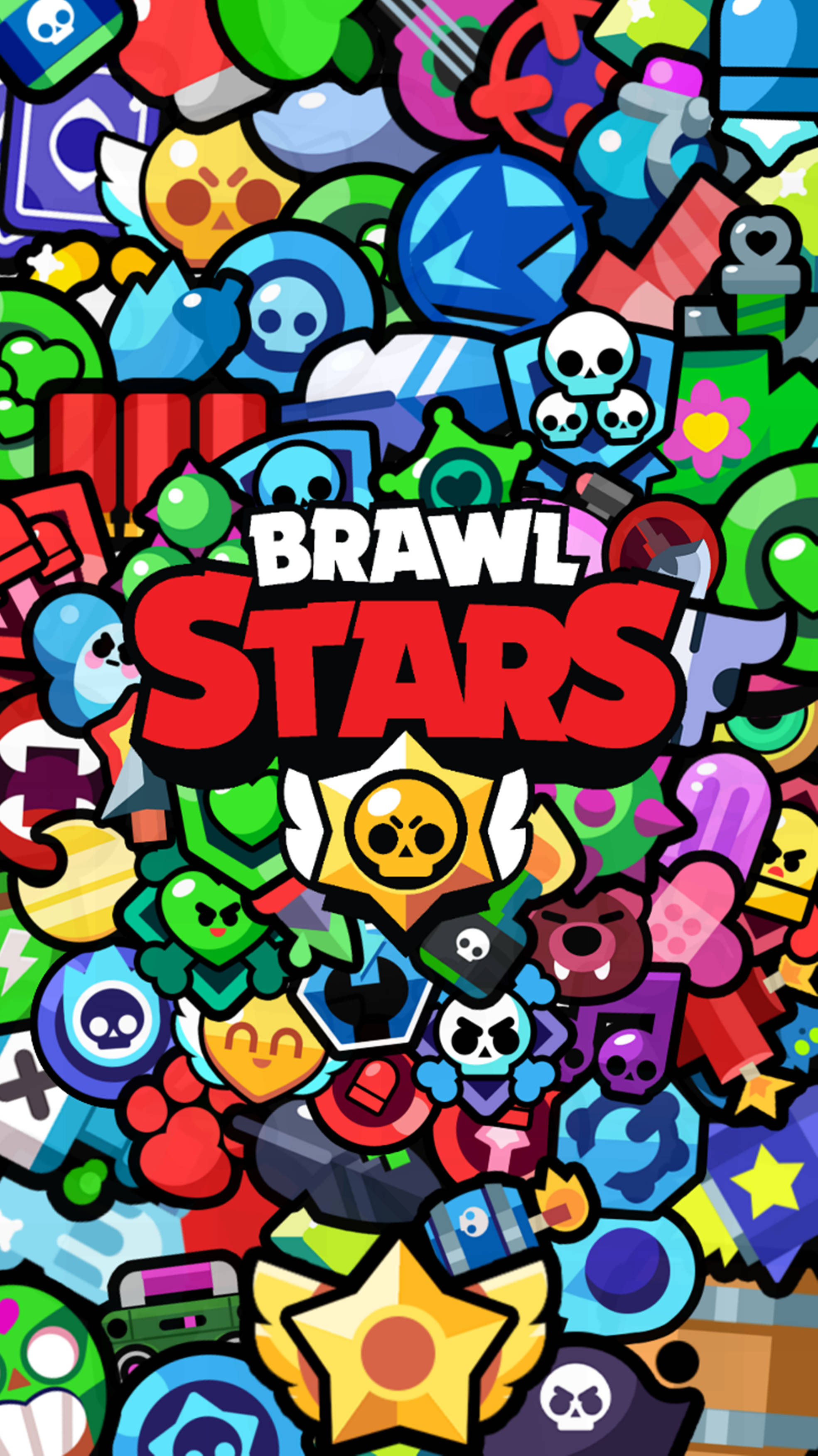 Brawl Stars, 4K, Solid Icon Bundle, 2K Phone Wallpaper