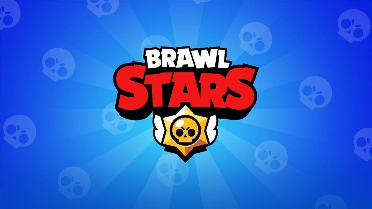 Brawl Stars, red text, skull emblem, SD Desktop Wallpaper