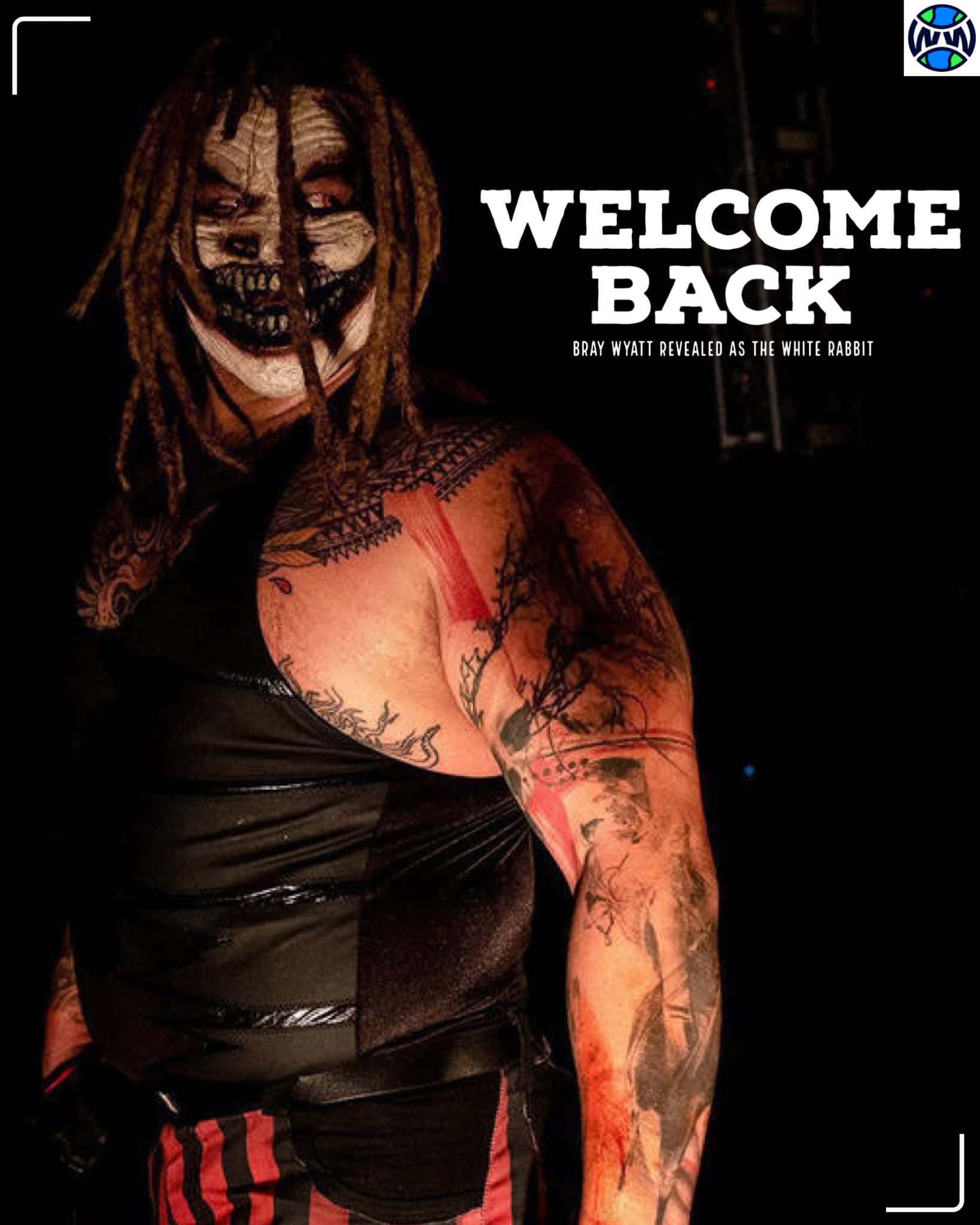 Bray Wyatt, dreadlocks, skull makeup, Full HD Phone Wallpaper