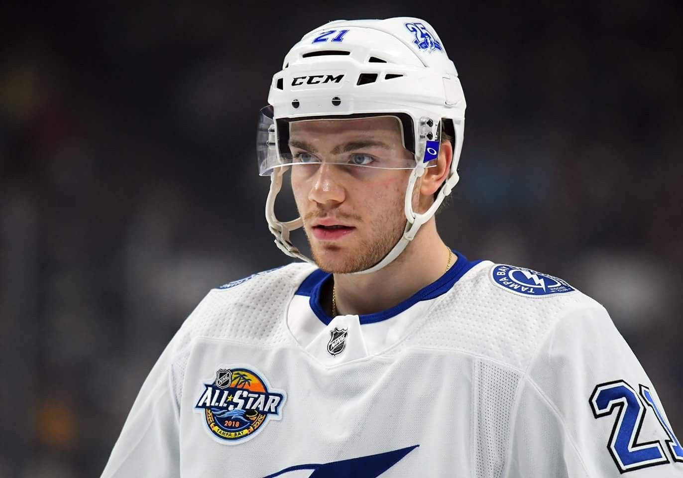 Brayden Point, white All-Star jersey, number 21, HD Desktop Wallpaper