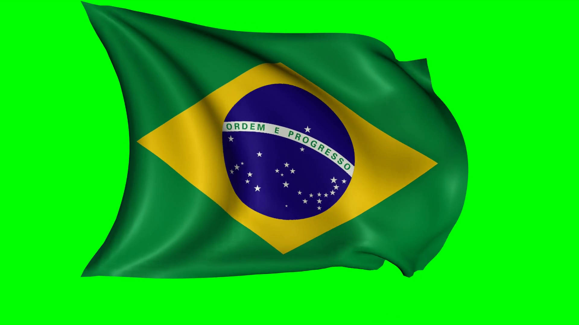 Brazil flag, green screen, waving, Full HD Desktop Wallpaper