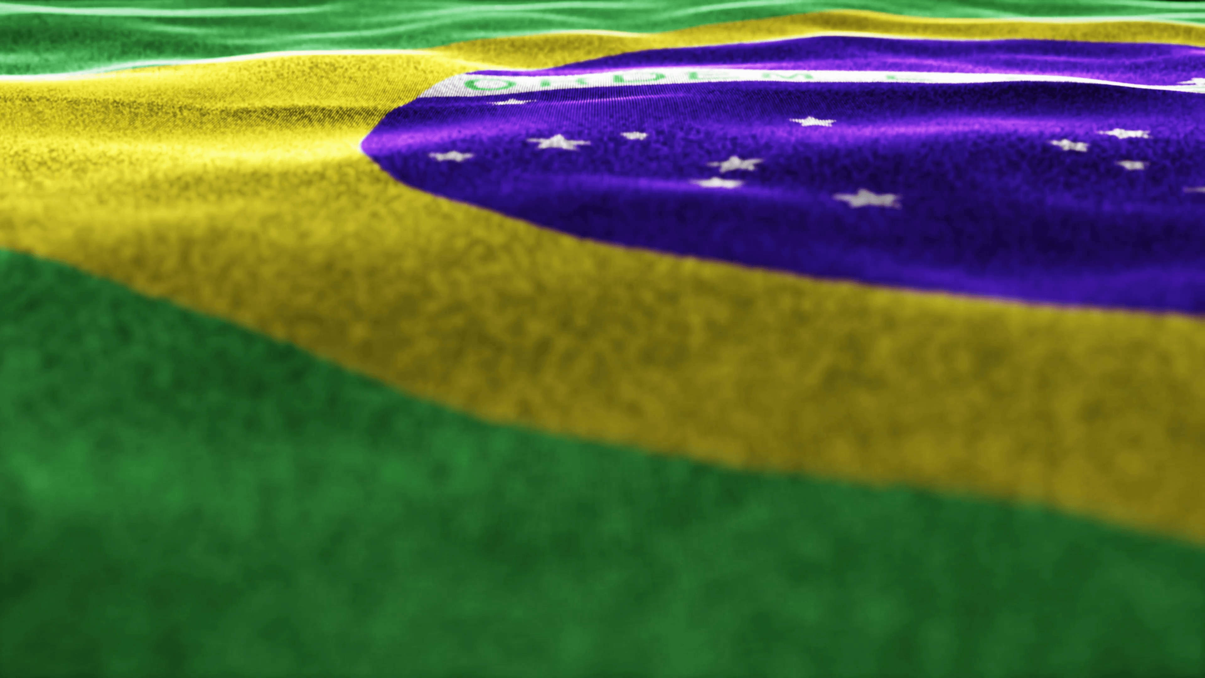 Brazil flag, textile, green, 4K Desktop Wallpaper