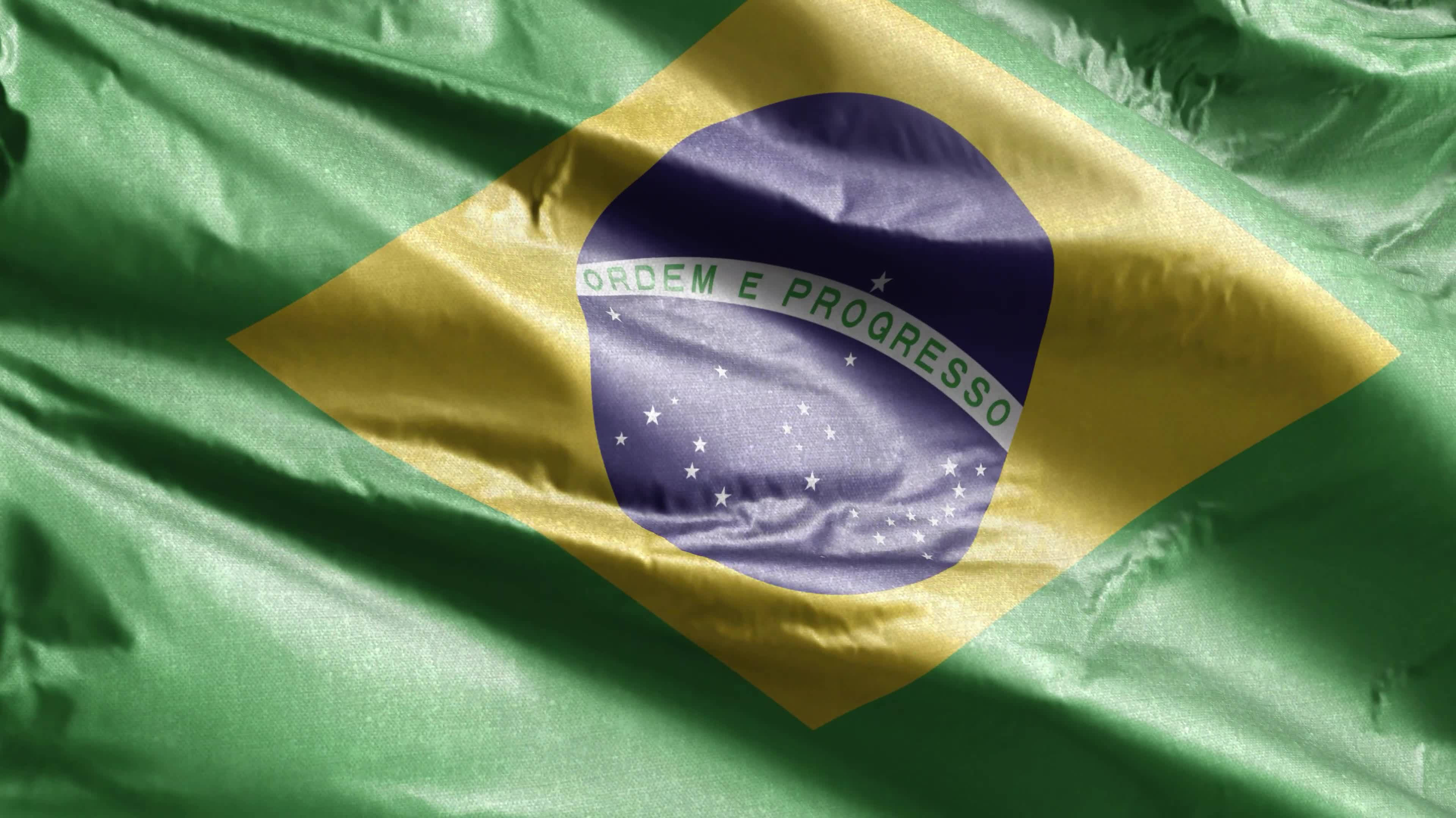Brazil flag, green, yellow, 4K Desktop Wallpaper