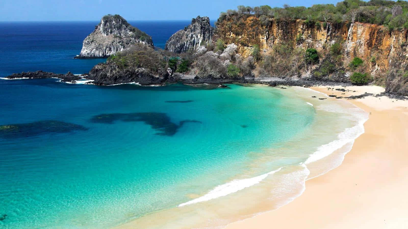 Brazilian Beach, tropical cove, turquoise waters, HD Desktop Wallpaper
