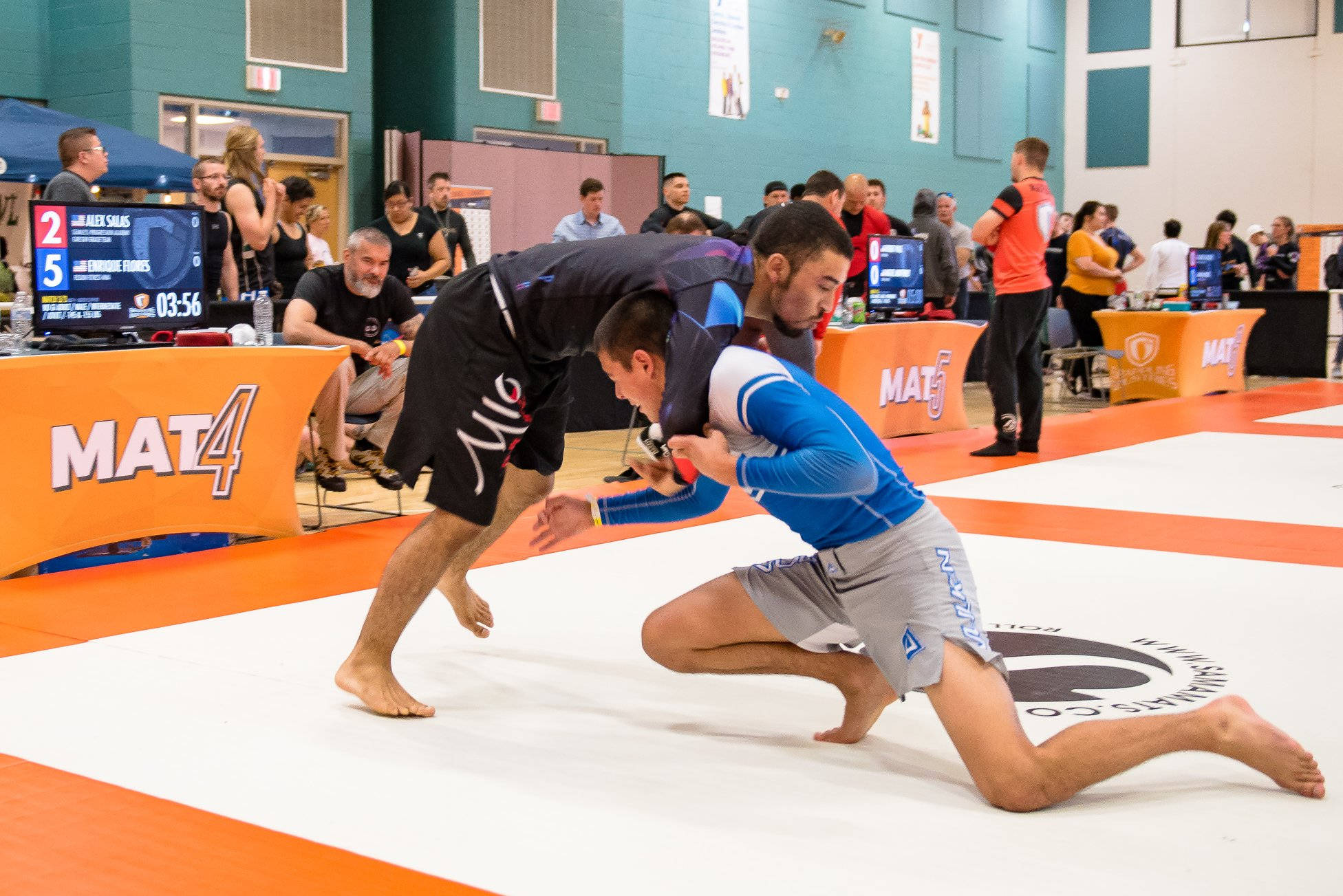 grappling position, Brazilian Jiu-Jitsu, white and orange wrestling mat, Full HD Desktop Wallpaper