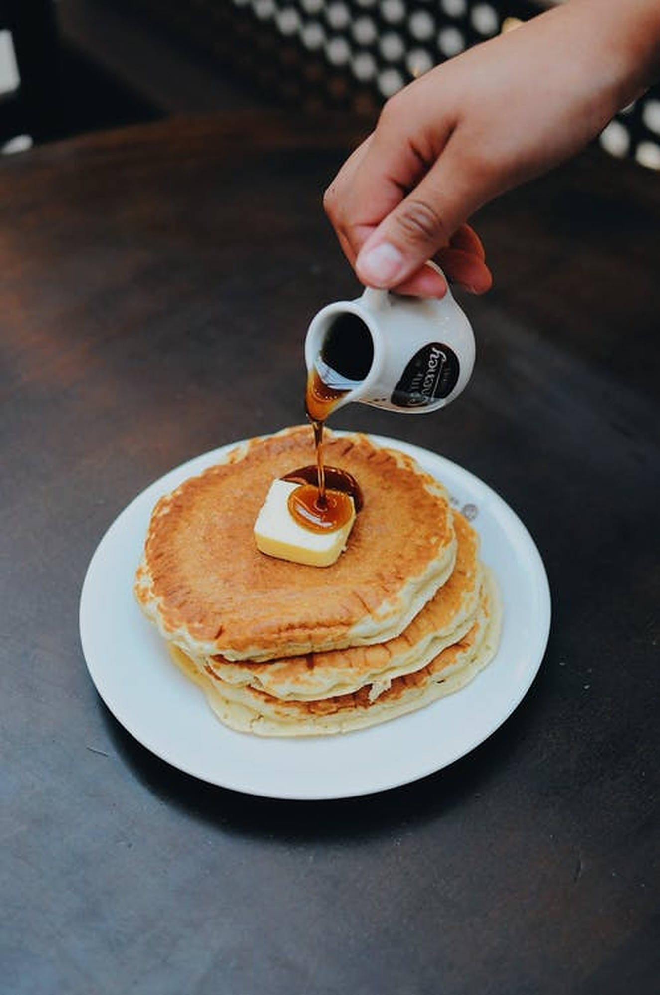 pancake, syrup, fluffy pancakes, Full HD Phone Wallpaper