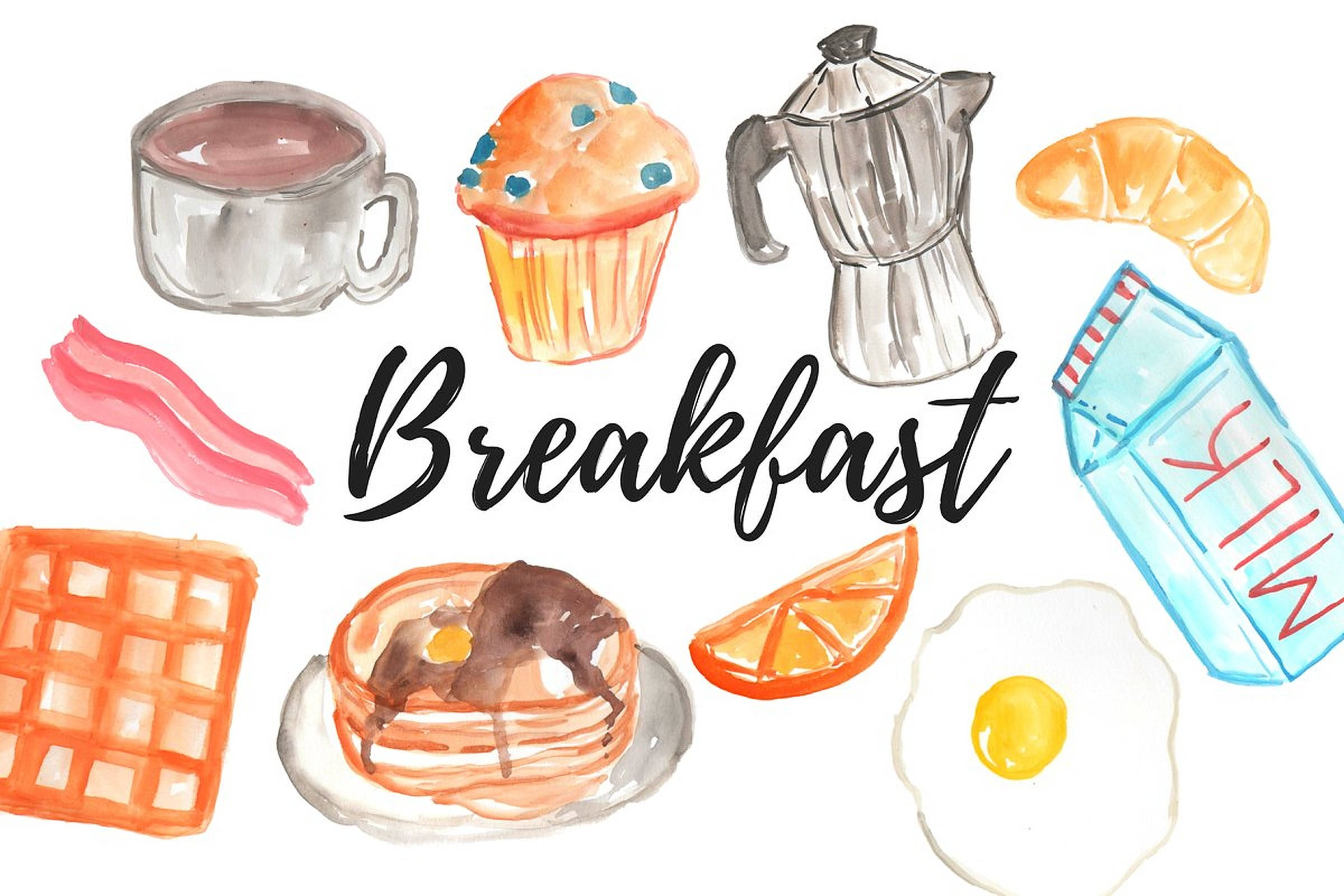 Breakfast, pancakes, bacon, Full HD Desktop Wallpaper