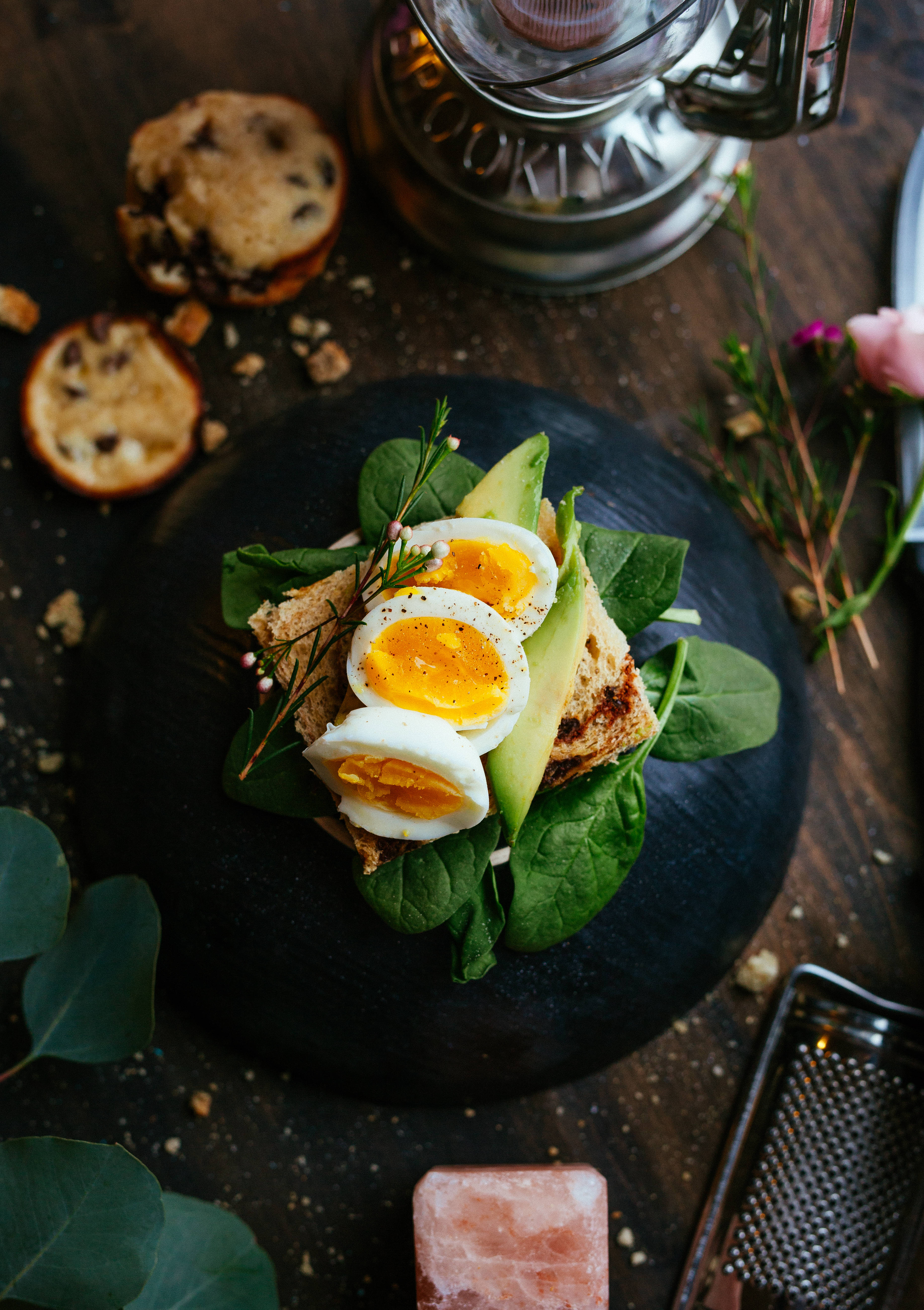 rustic breakfast plate, hard-boiled eggs, avocado, 5K Phone Wallpaper