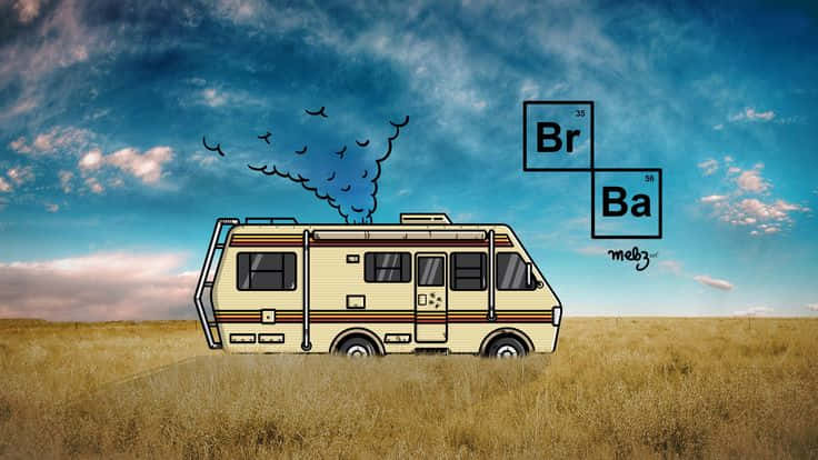 Breaking Bad, beige retro RV, golden field, SD Desktop Wallpaper