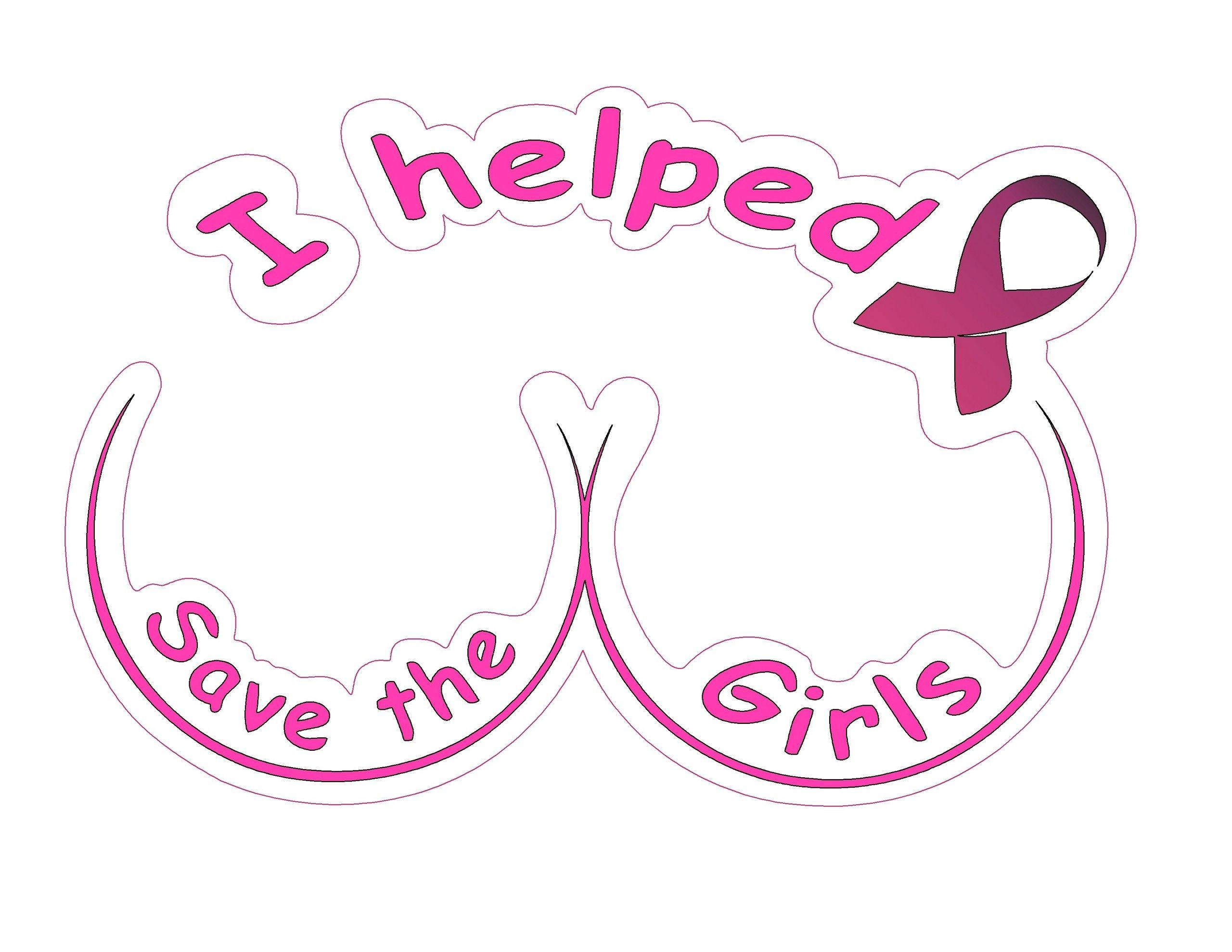 pink ribbon logo, mustache, I helped Save the Girls, 2K Desktop Wallpaper
