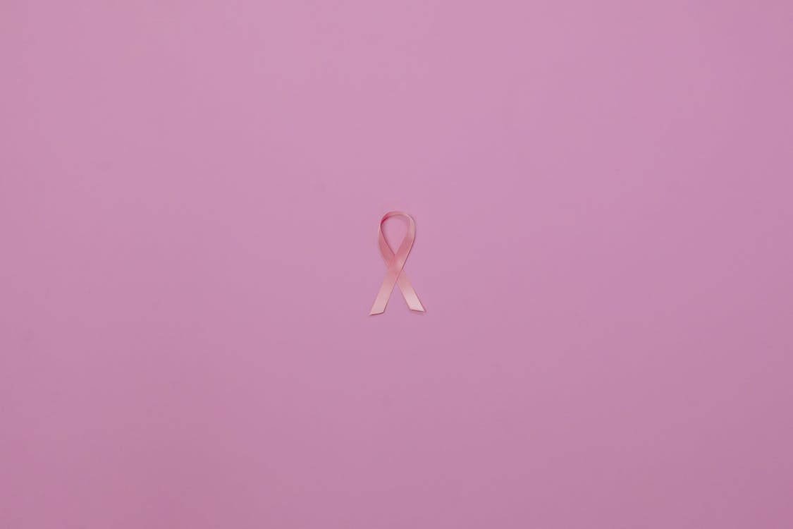 plain pink ribbon, breast cancer awareness, solid pastel pink background, SD Desktop Wallpaper