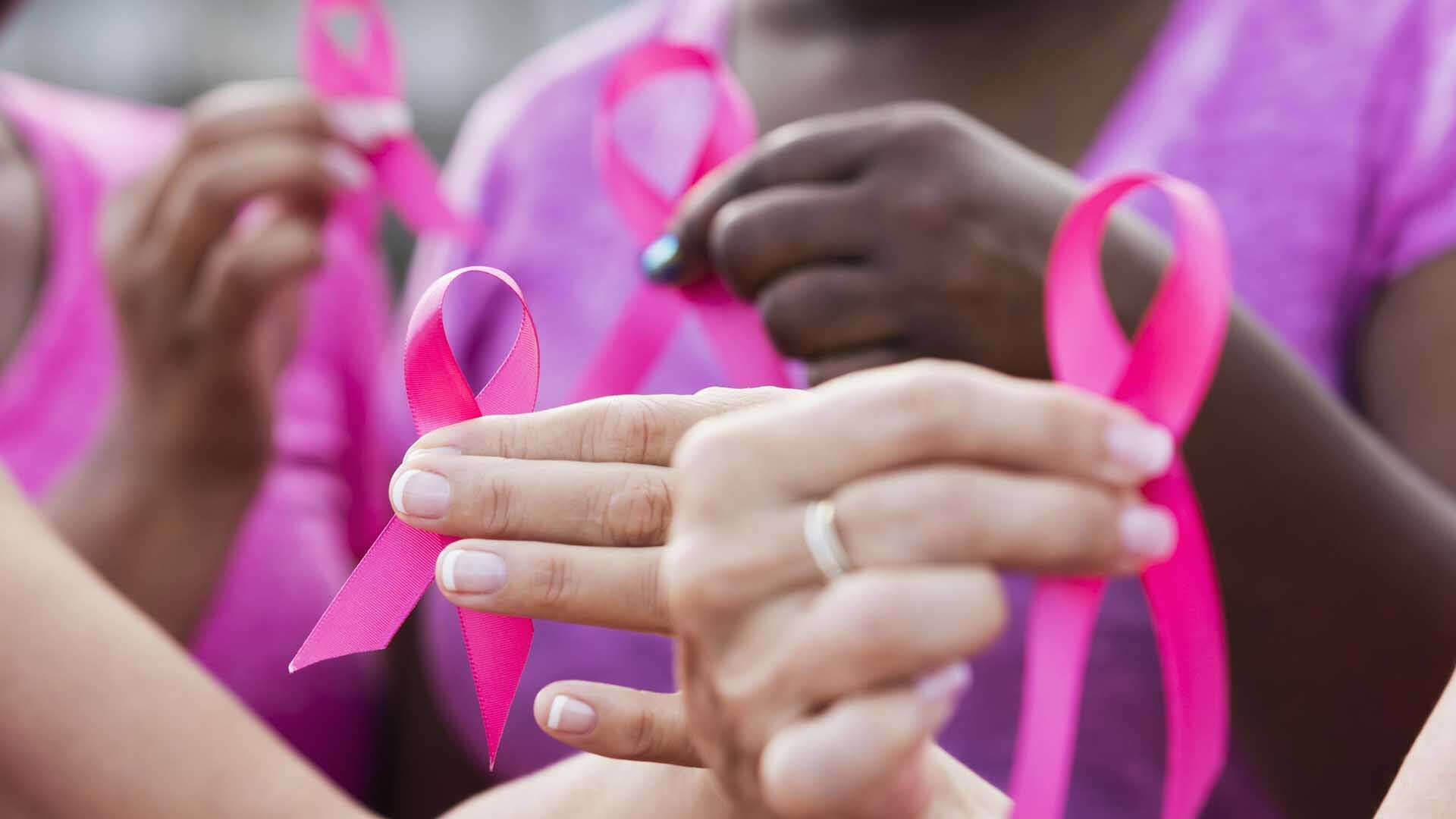pink ribbon, breast cancer awareness, diverse hands, Full HD Desktop Wallpaper