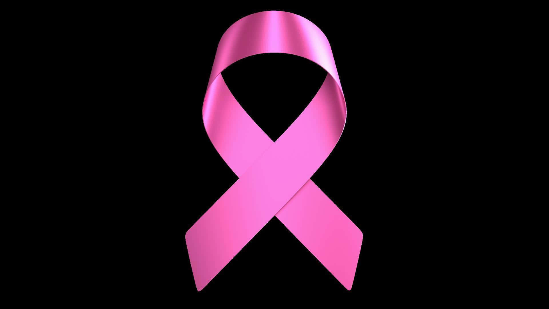 pink ribbon, glossy, black background, Full HD Desktop Wallpaper