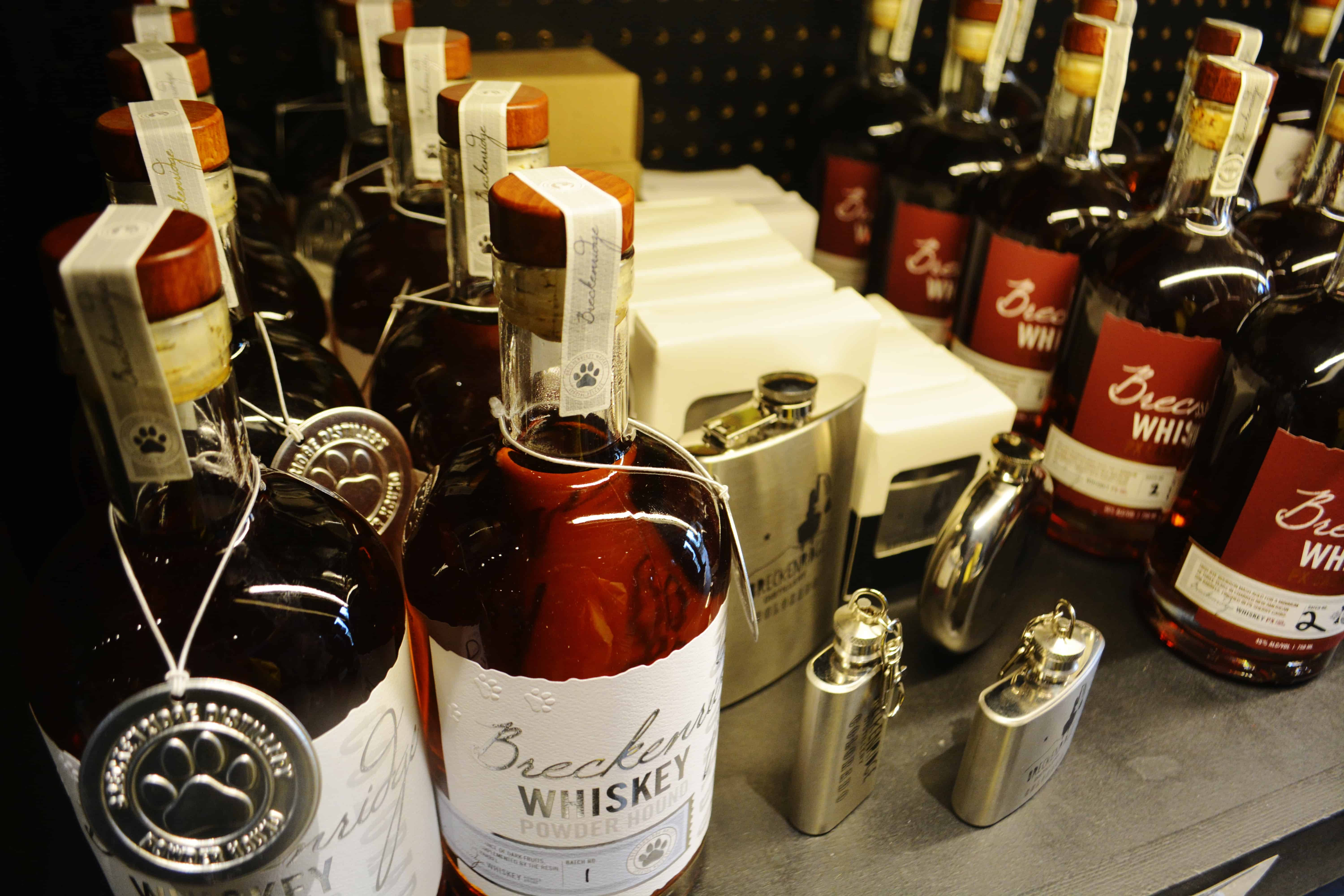 Breckenridge Distillery, whiskey bottles, paw print tags, 5K Desktop Wallpaper