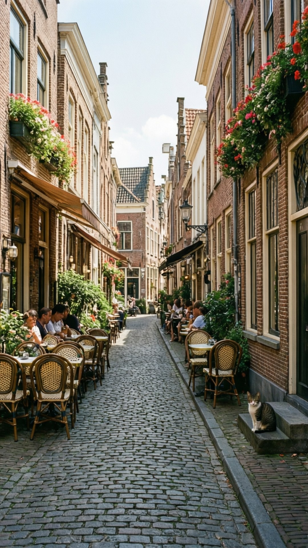 Cobblestone Charm, Breda, cozy cobblestone alley, Full HD Phone Wallpaper