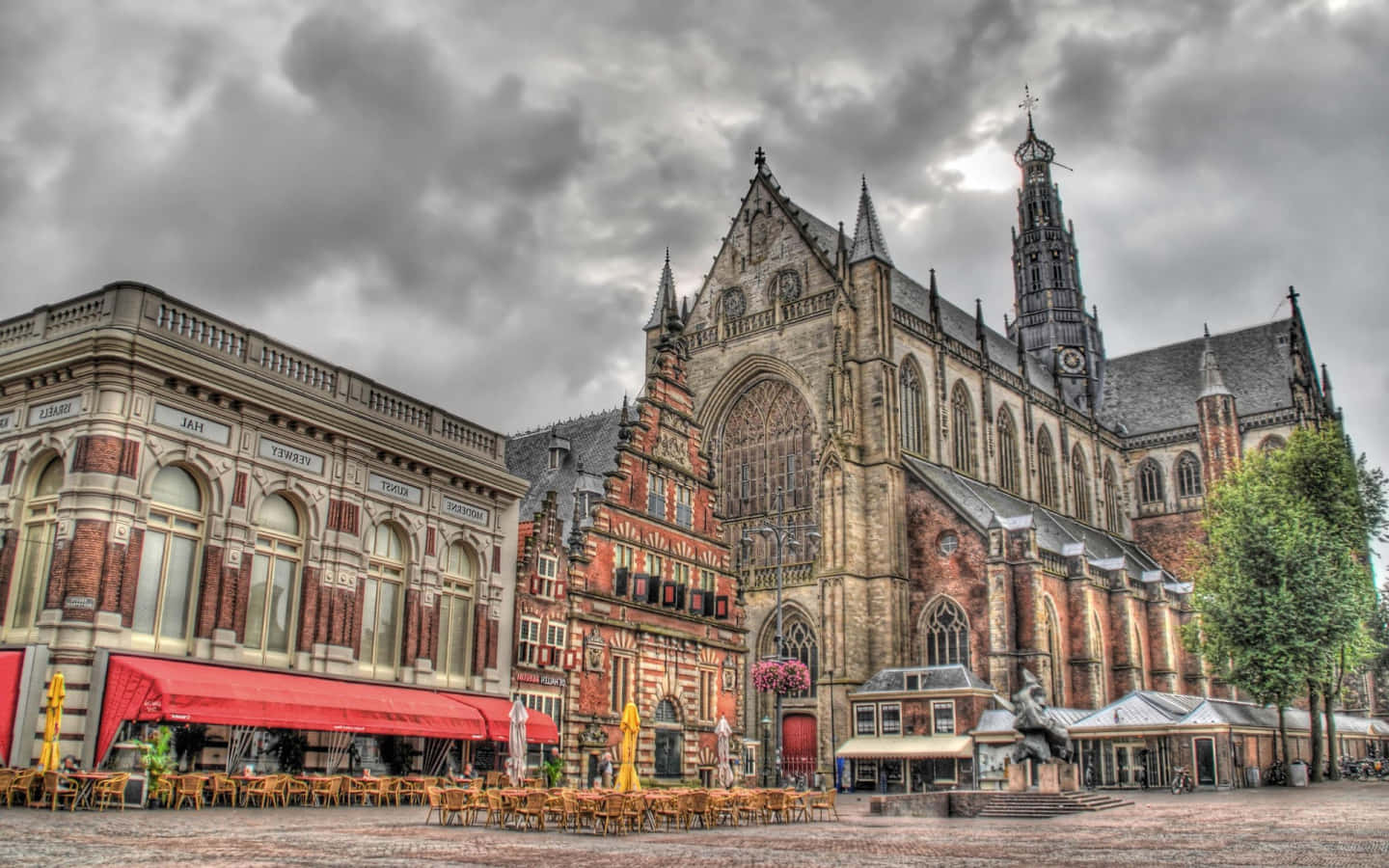 Breda, historic city center, Gothic cathedral, HD Desktop Wallpaper
