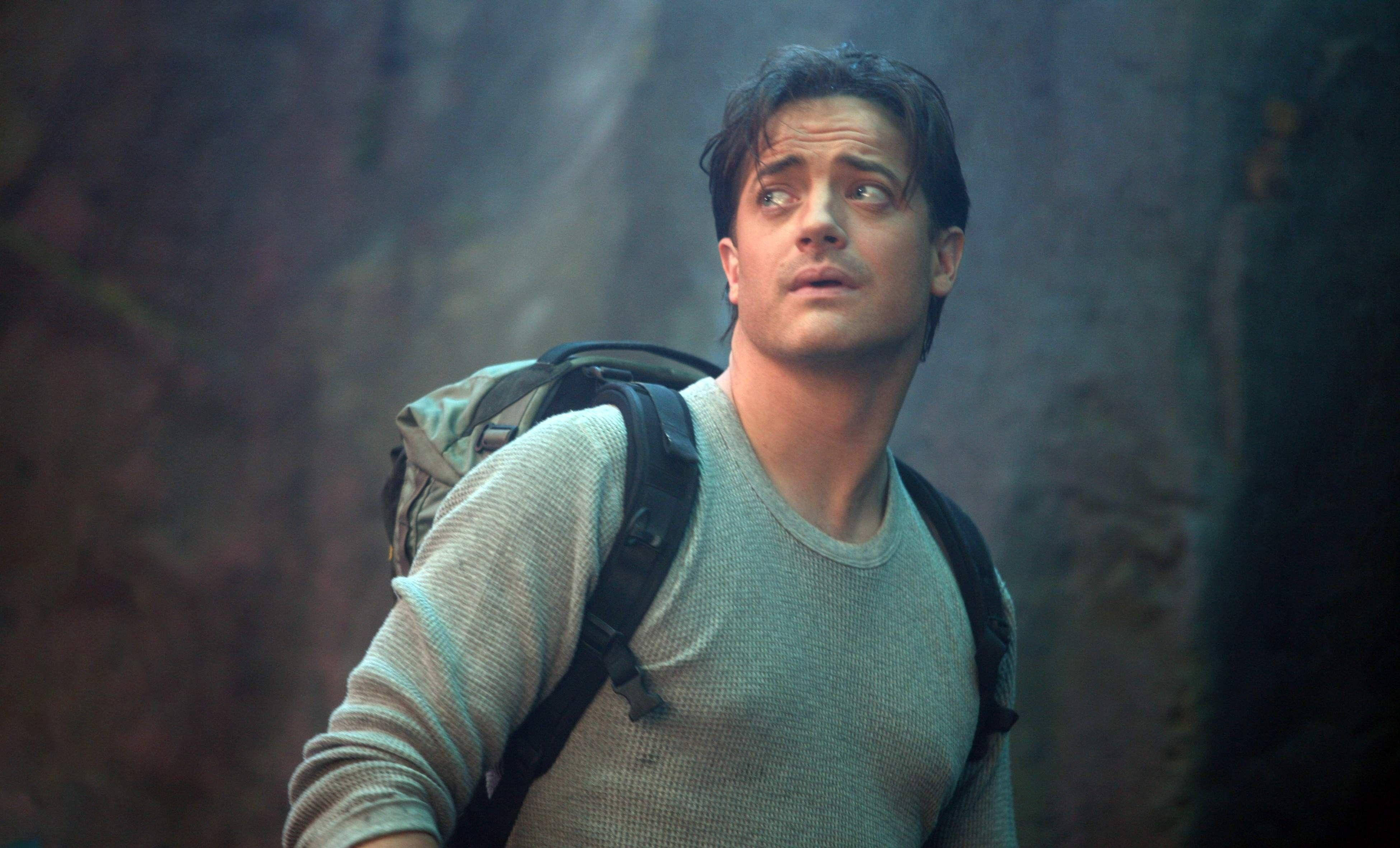 Brendan Fraser, adventure movie, misty rocky canyon, 4K Desktop Wallpaper