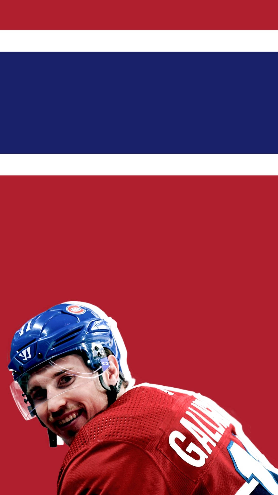 Brendan Gallagher, red jersey, blue helmet, Full HD Phone Wallpaper
