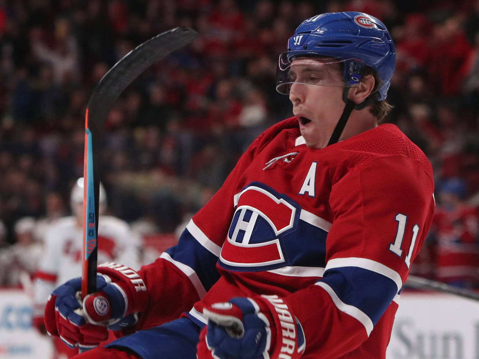 Brendan Gallagher, red and blue uniform, hockey player, HD Desktop Wallpaper