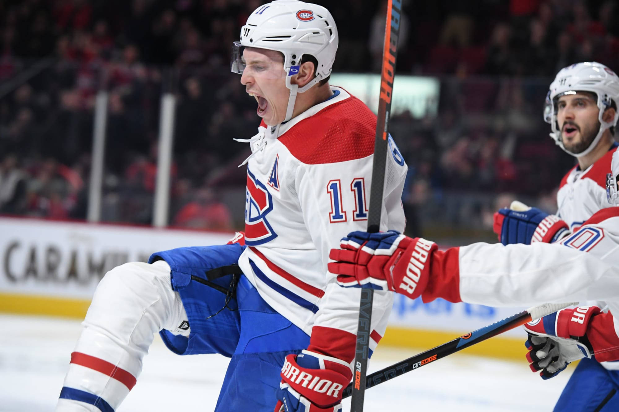 Brendan Gallagher, white red and blue uniform, hockey player, Full HD Desktop Wallpaper