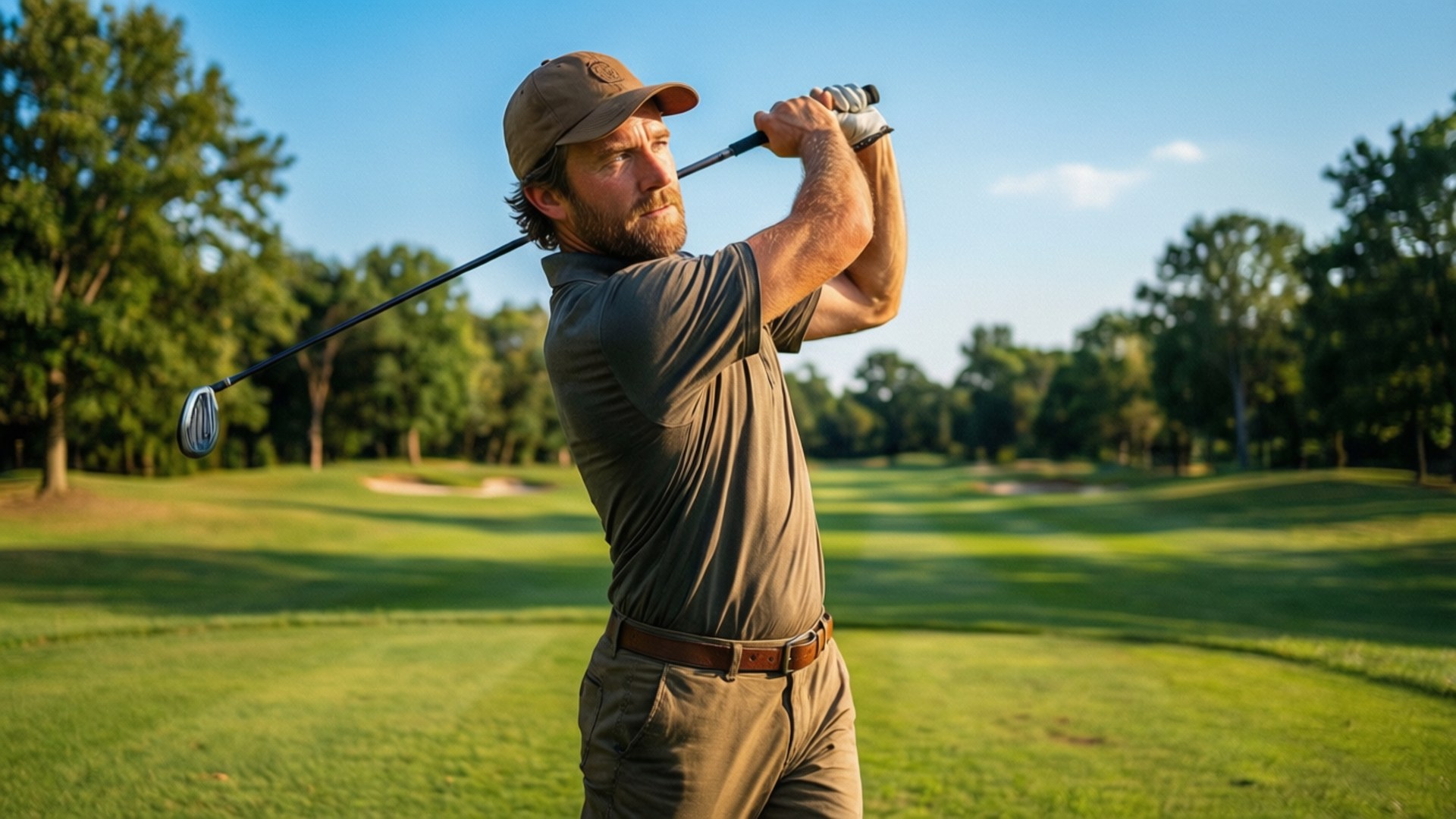 Brendon Todd, golf swing, sunny fairway, Full HD Desktop Wallpaper