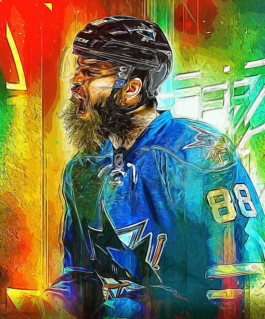 Brent Burns, number 88, blue jersey, HD Phone Wallpaper