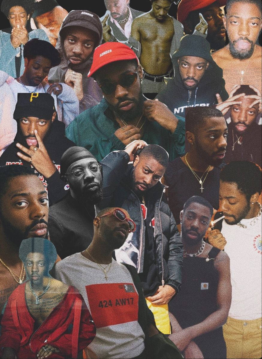 Brent Faiyaz, collage, Black men, SD Phone Wallpaper