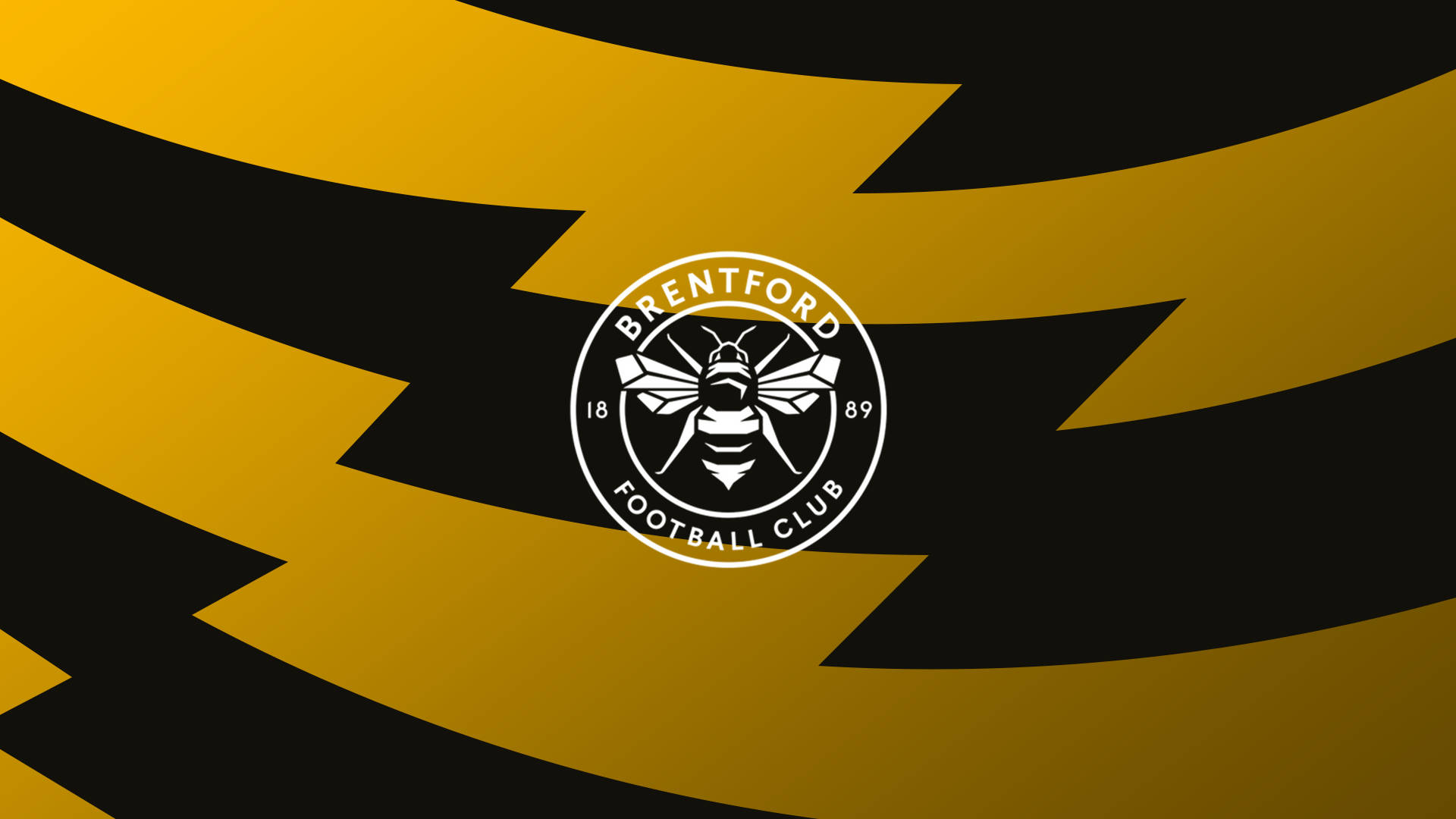 Brentford FC, gold, black, Full HD Desktop Wallpaper