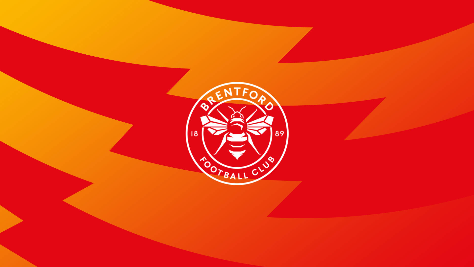 Brentford FC, red orange gradient, angular streaks, Full HD Desktop Wallpaper