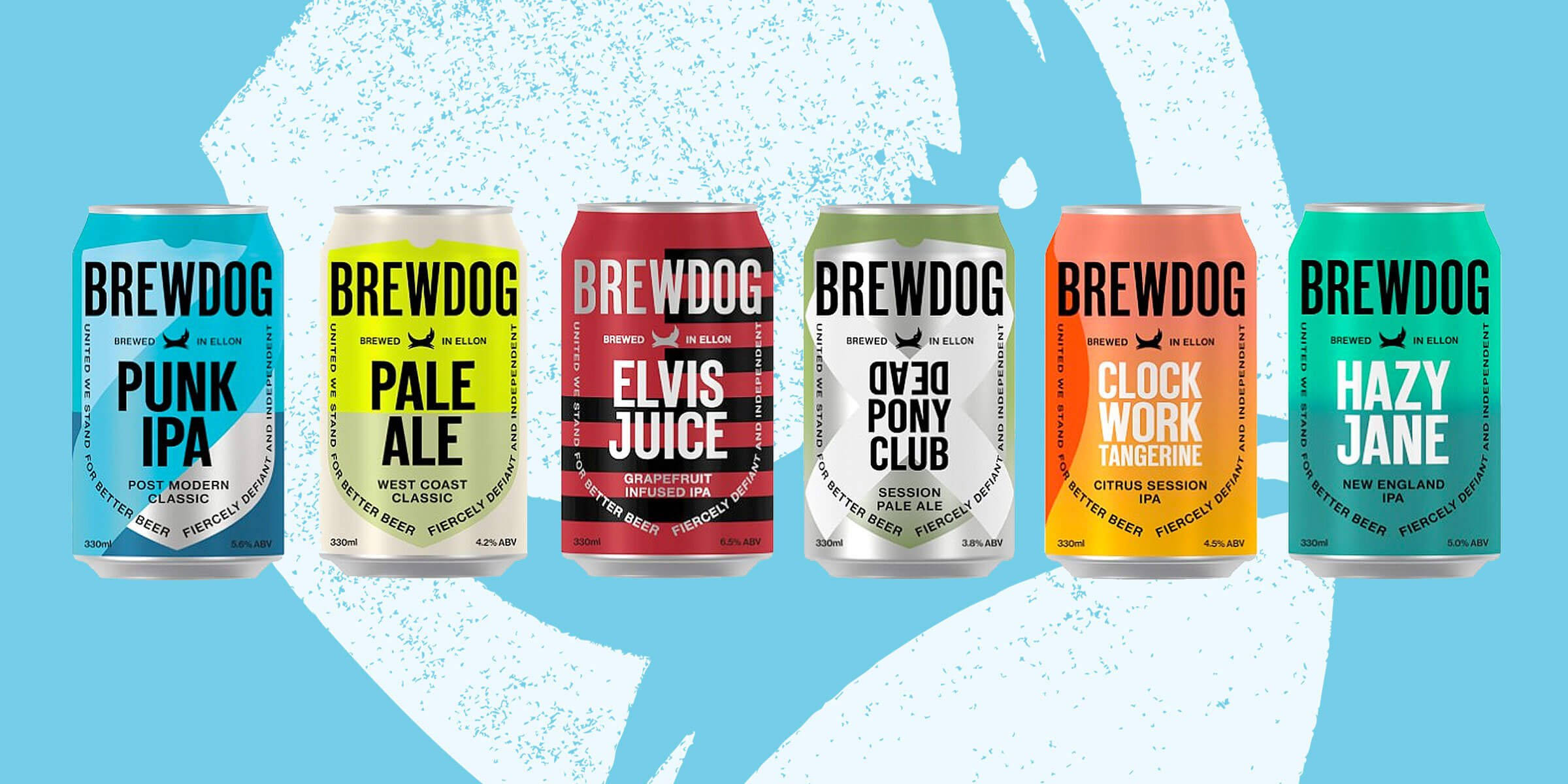 BrewDog, beer cans, vibrant hues, Full HD Desktop Wallpaper