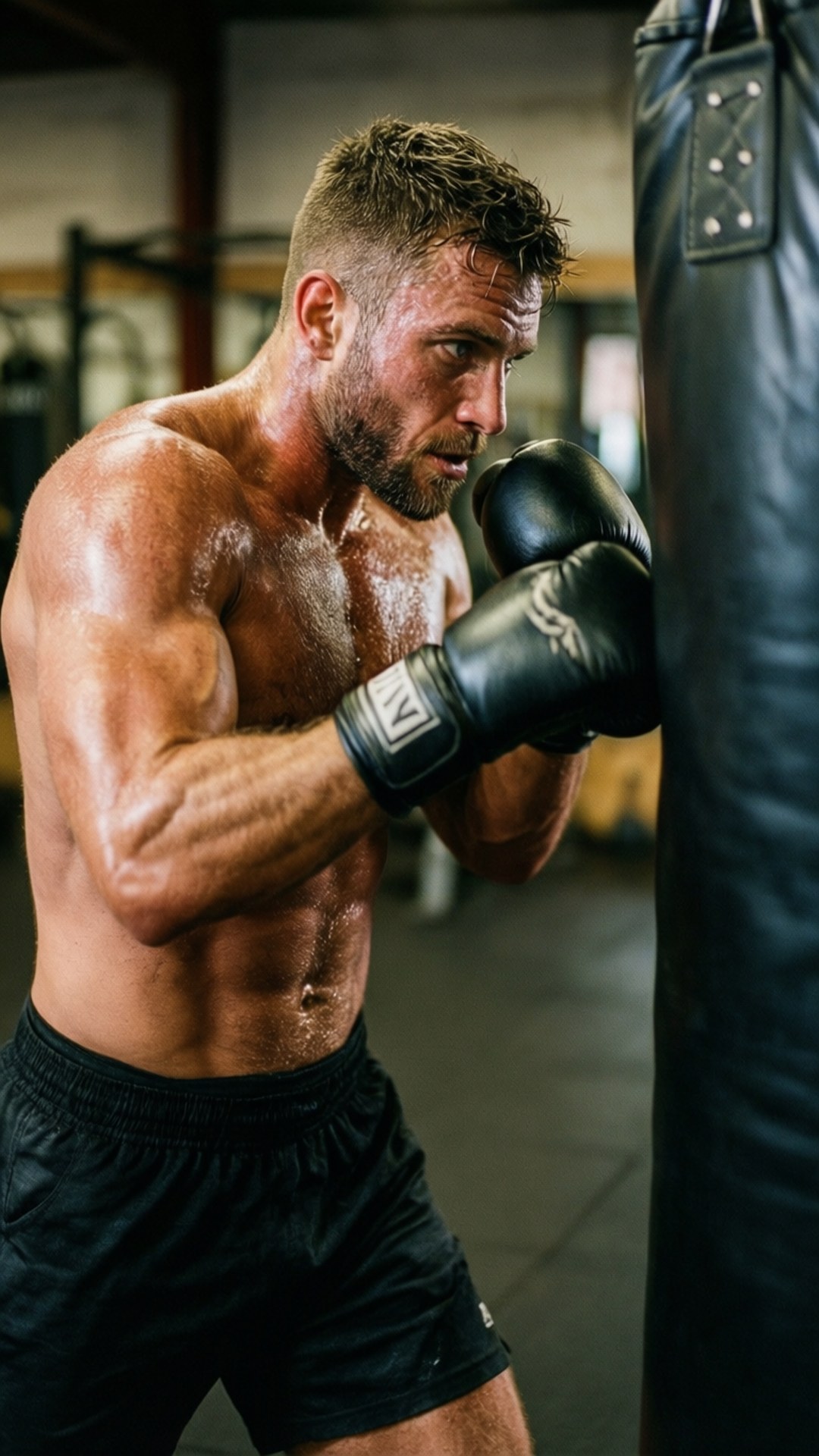Brian Bowles, heavy bag, training, Full HD Phone Wallpaper