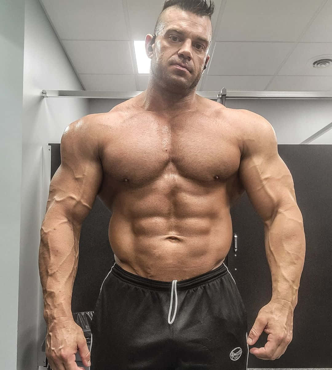 Brian Cage, gym locker room, muscular, SD Phone Wallpaper