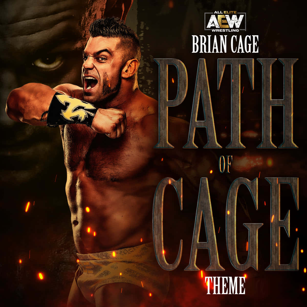 Brian Cage, ring, dark fiery backdrop, SD Desktop Wallpaper