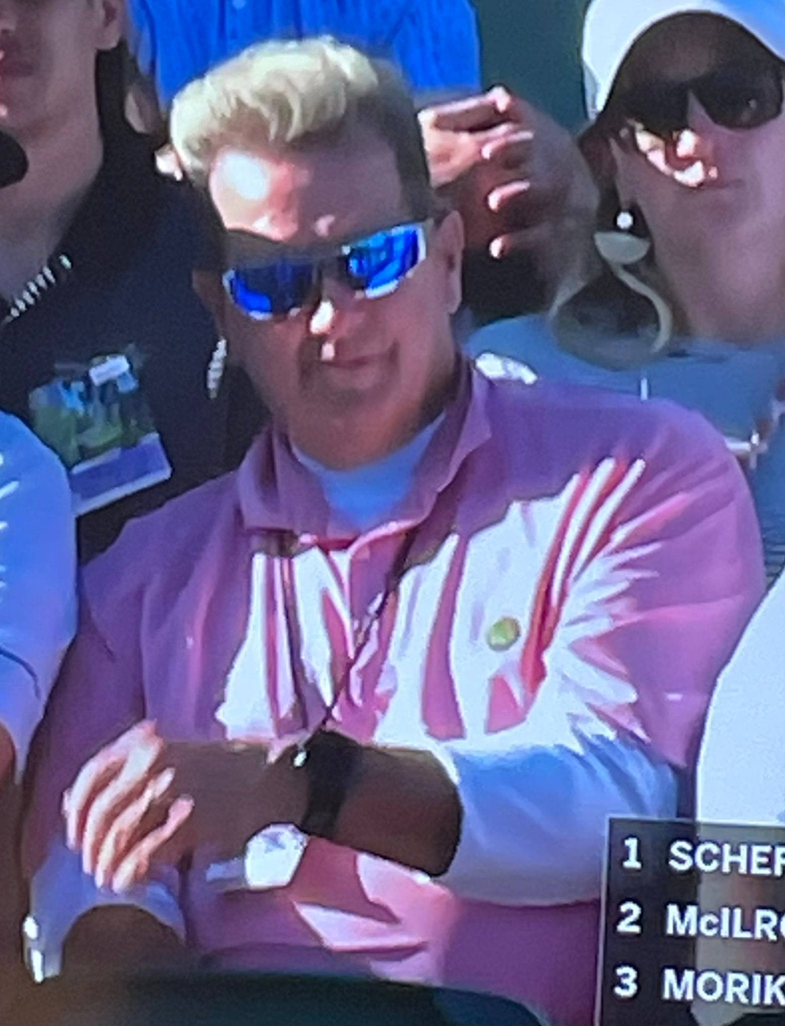 Brian Gay, 2022 PGA Championships, pink and white striped polo shirt, Full HD Phone Wallpaper