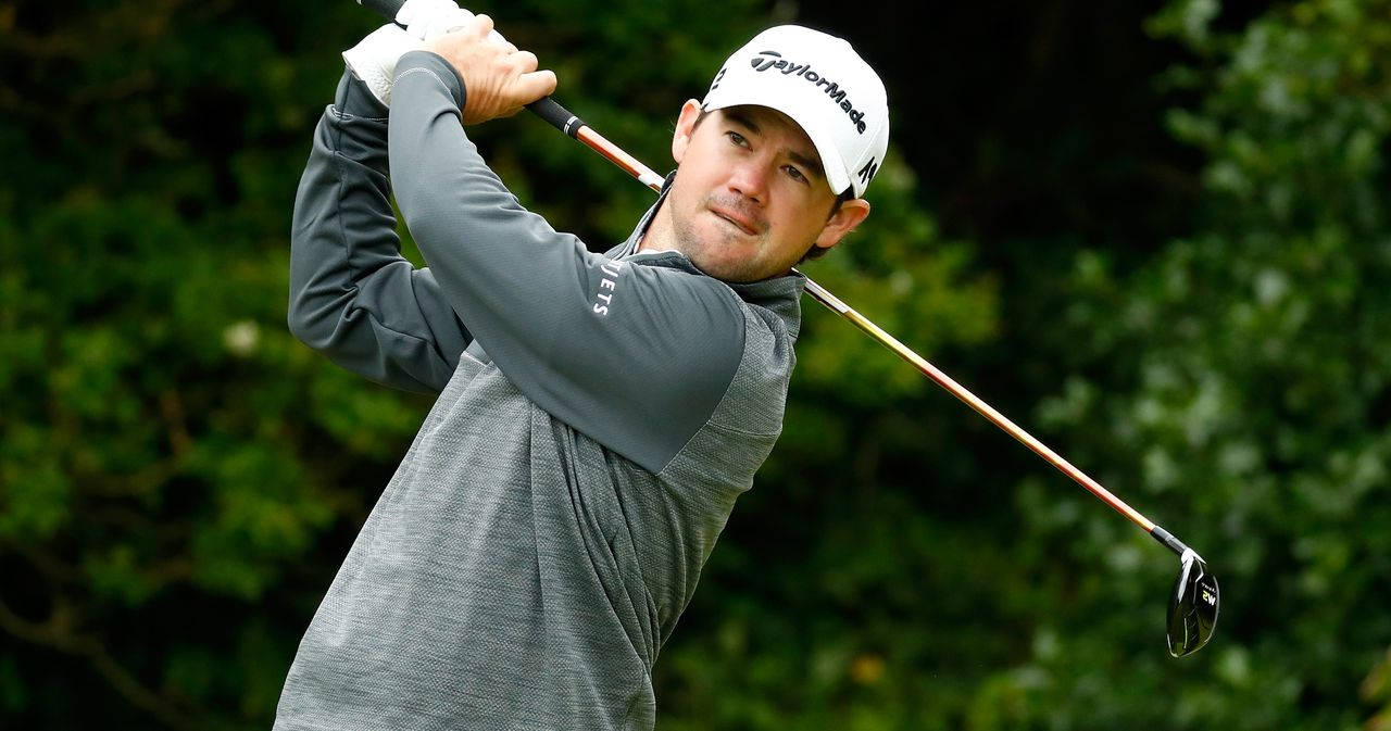 Brian Harman, grey shirt, white cap, HD Desktop Wallpaper