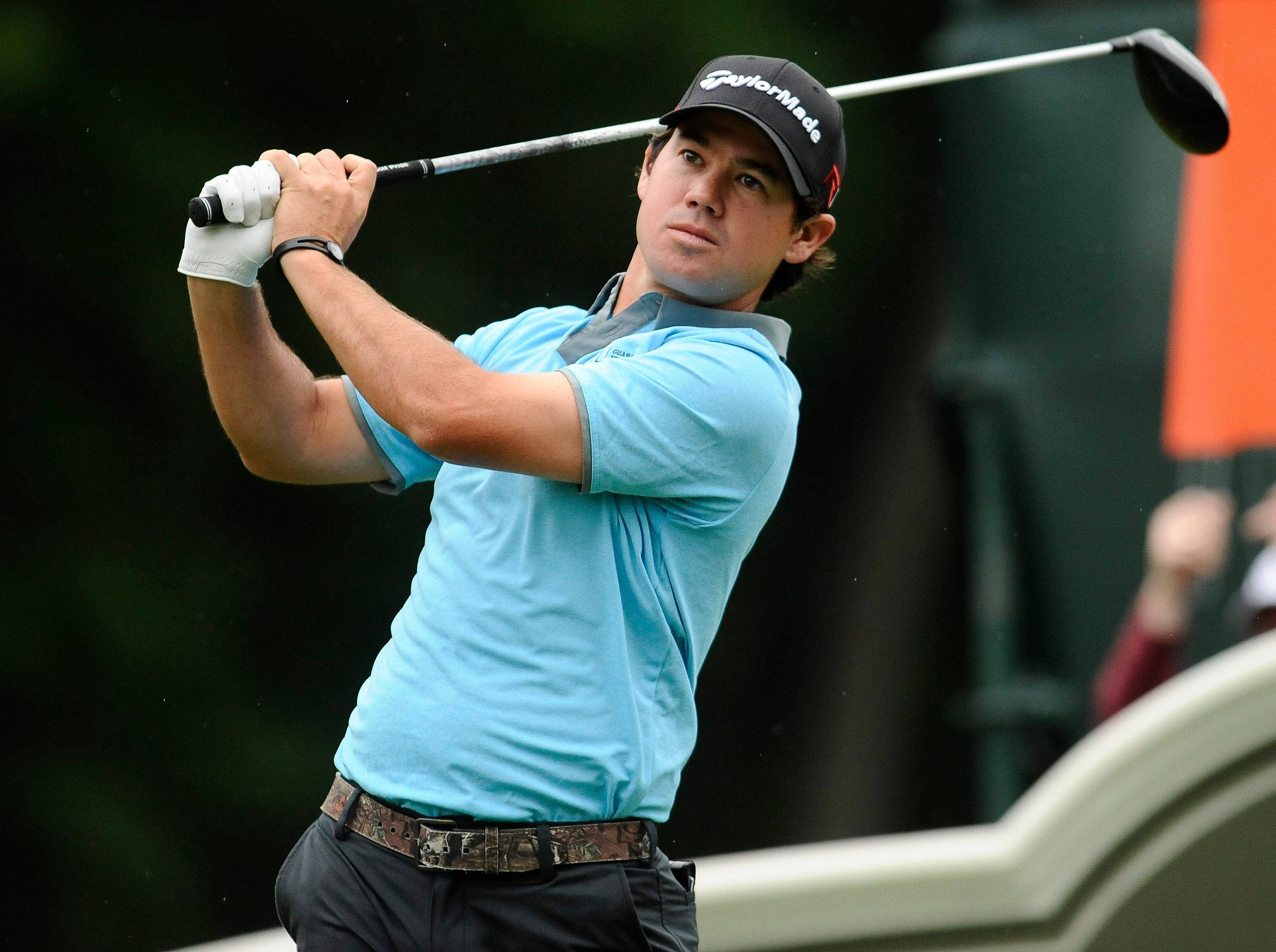 Brian Harman, light blue shirt, black cap, 2K Desktop Wallpaper