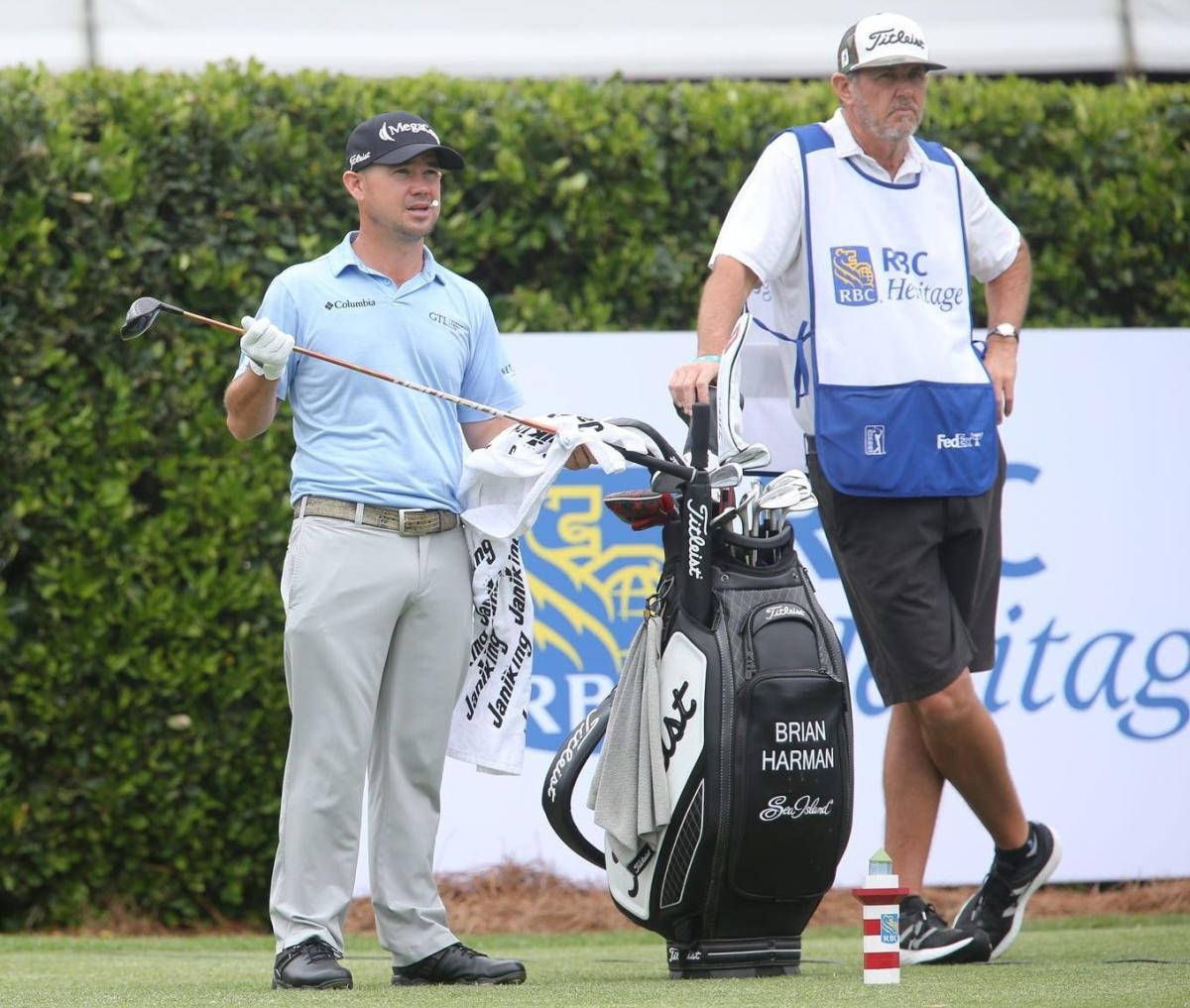 Brian Harman, caddie, golf course, SD Desktop Wallpaper