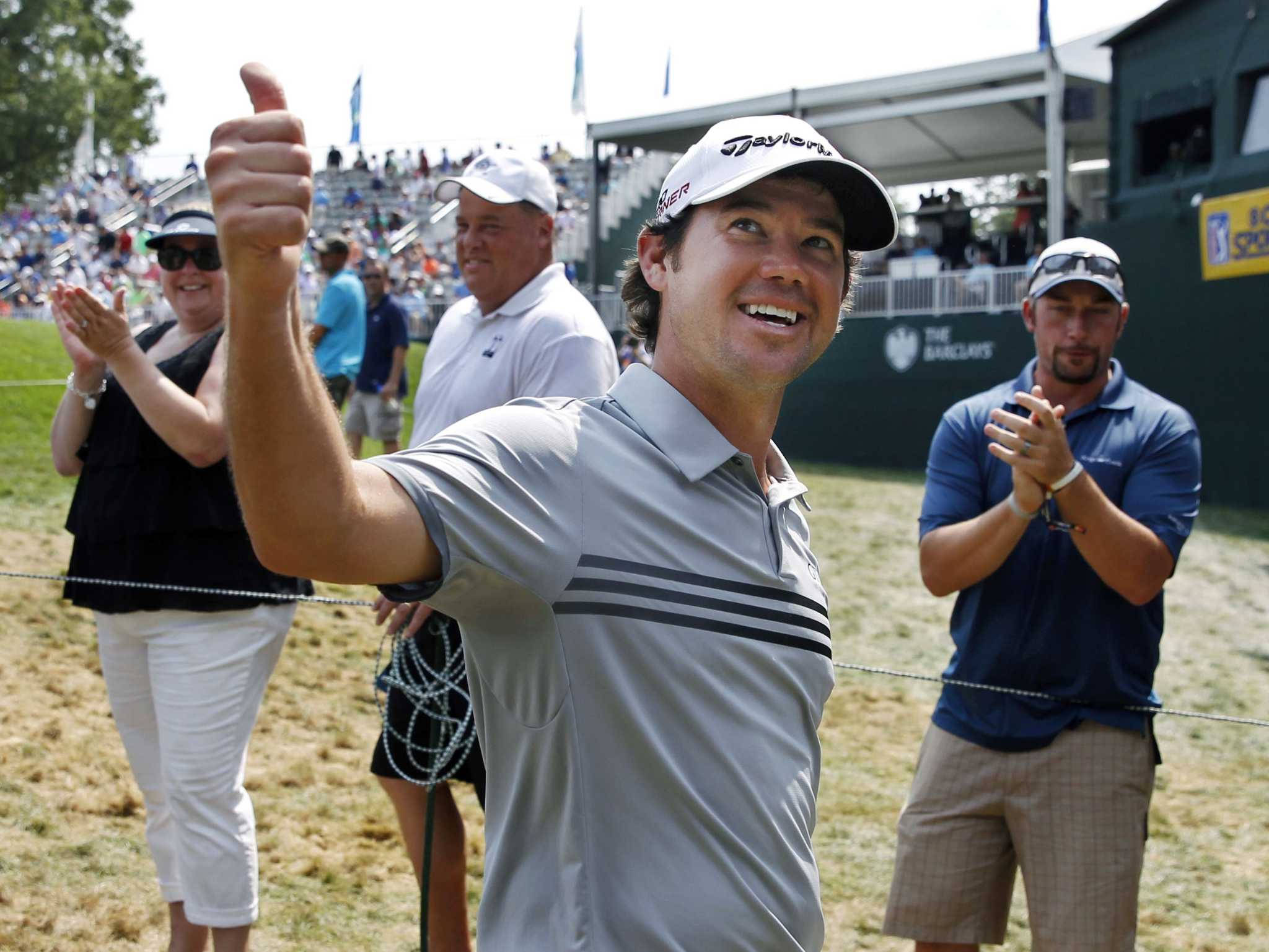 Brian Harman, thumbs up, sunny outdoor tournament, Full HD Desktop Wallpaper