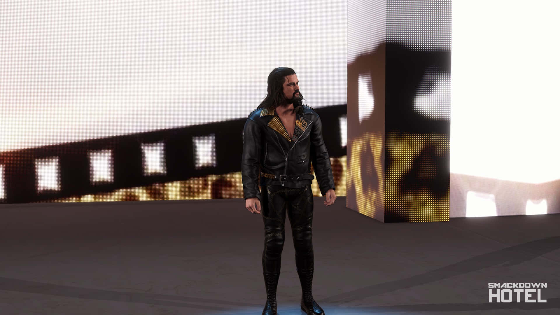Brian Kendrick, black leather outfit, stage, Full HD Desktop Wallpaper