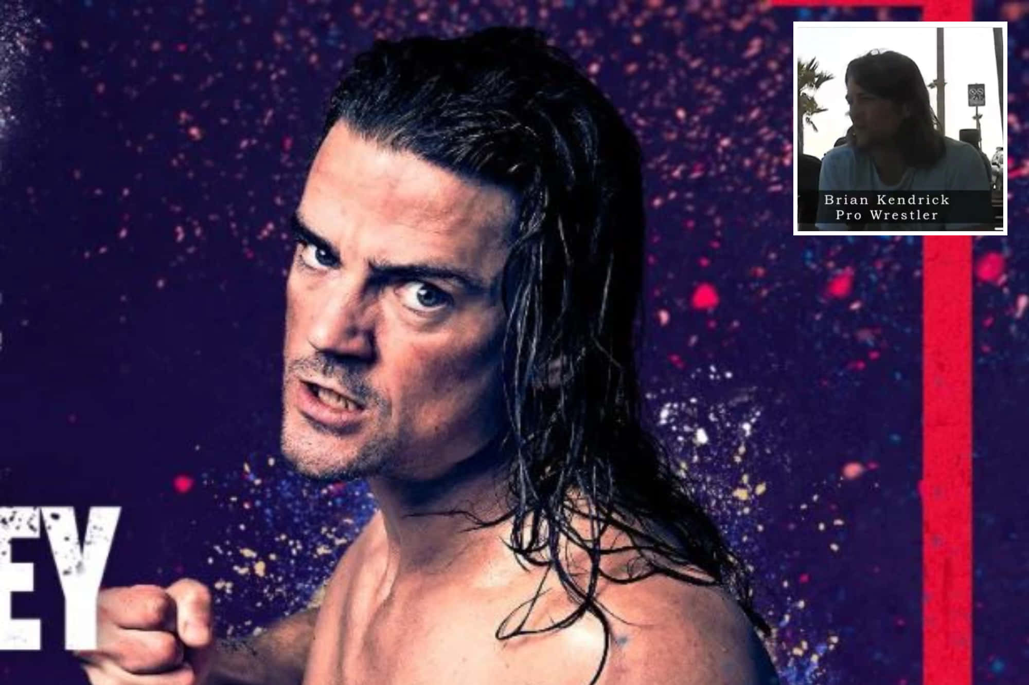 Brian Kendrick, fist pump, cosmic purple background, Full HD Desktop Wallpaper