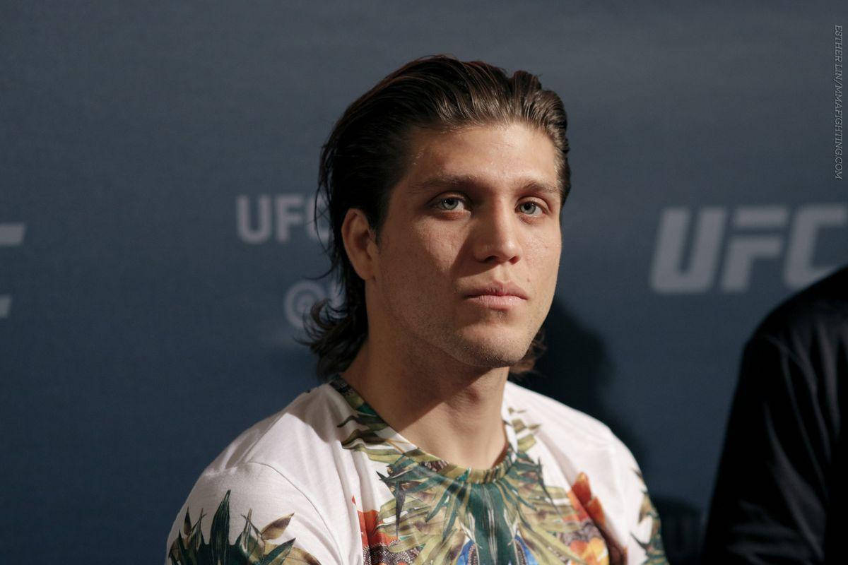 Brian Ortega, white shirt, blue UFC backdrop, SD Desktop Wallpaper