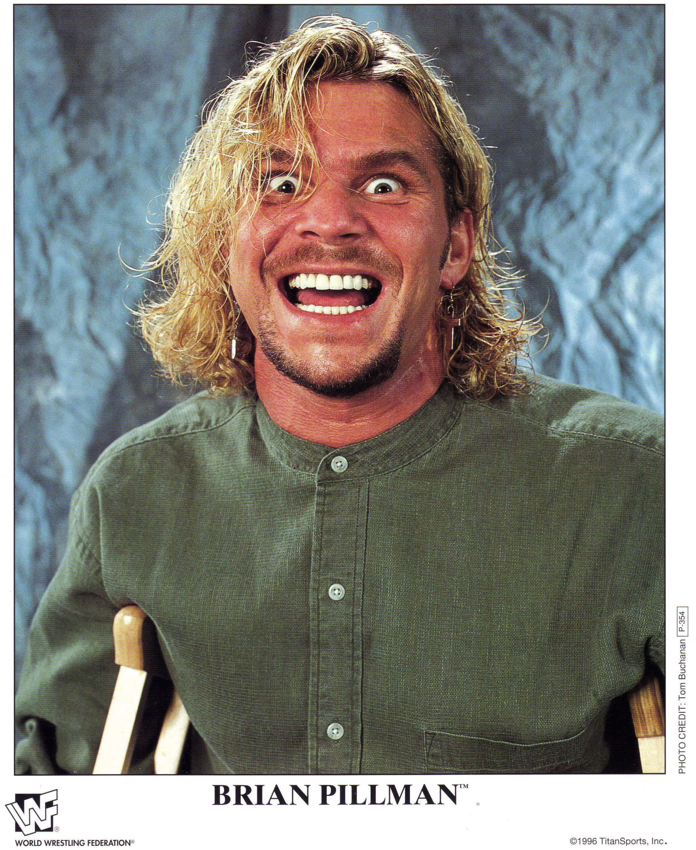Brian Pillman, wild grin, wide eyes, 2K Phone Wallpaper