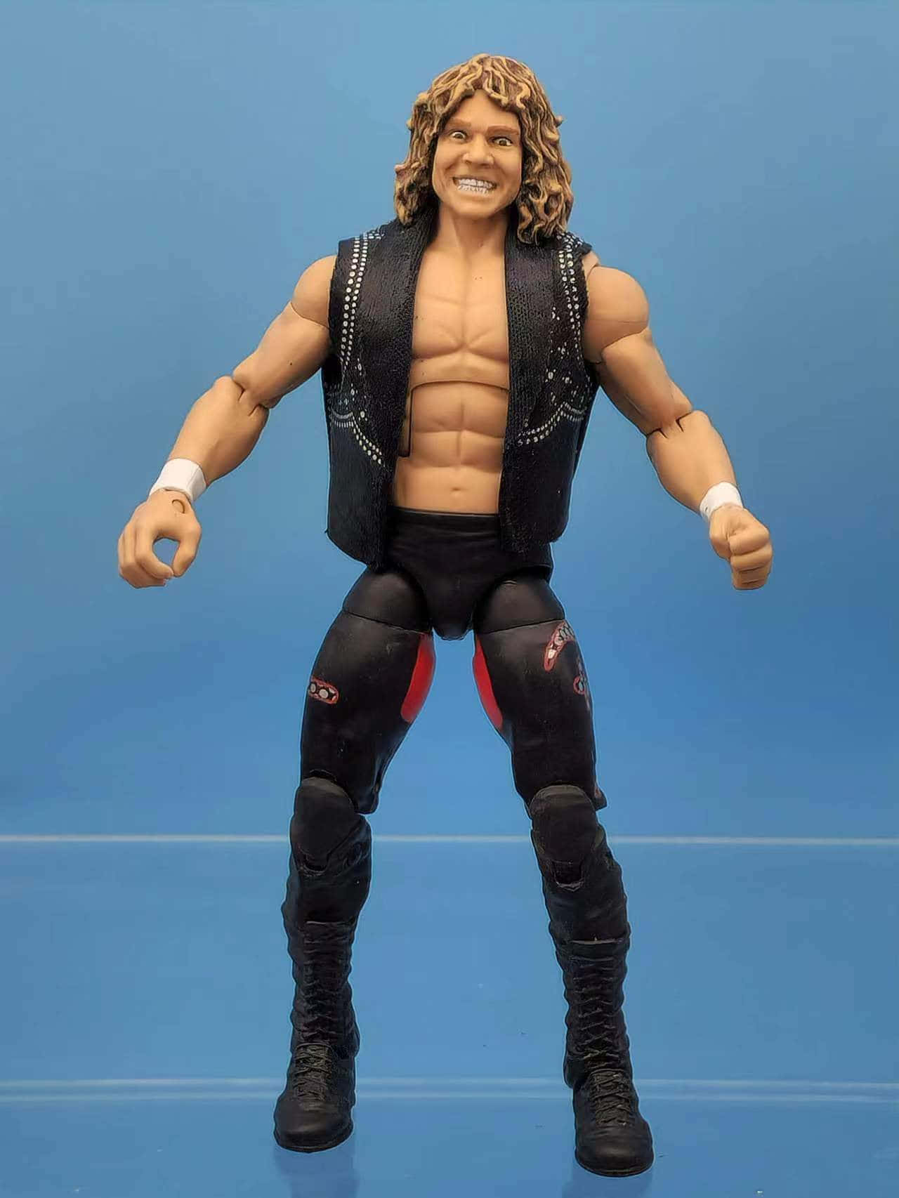 Brian Pillman, curly blonde hair, black studded vest, HD Phone Wallpaper
