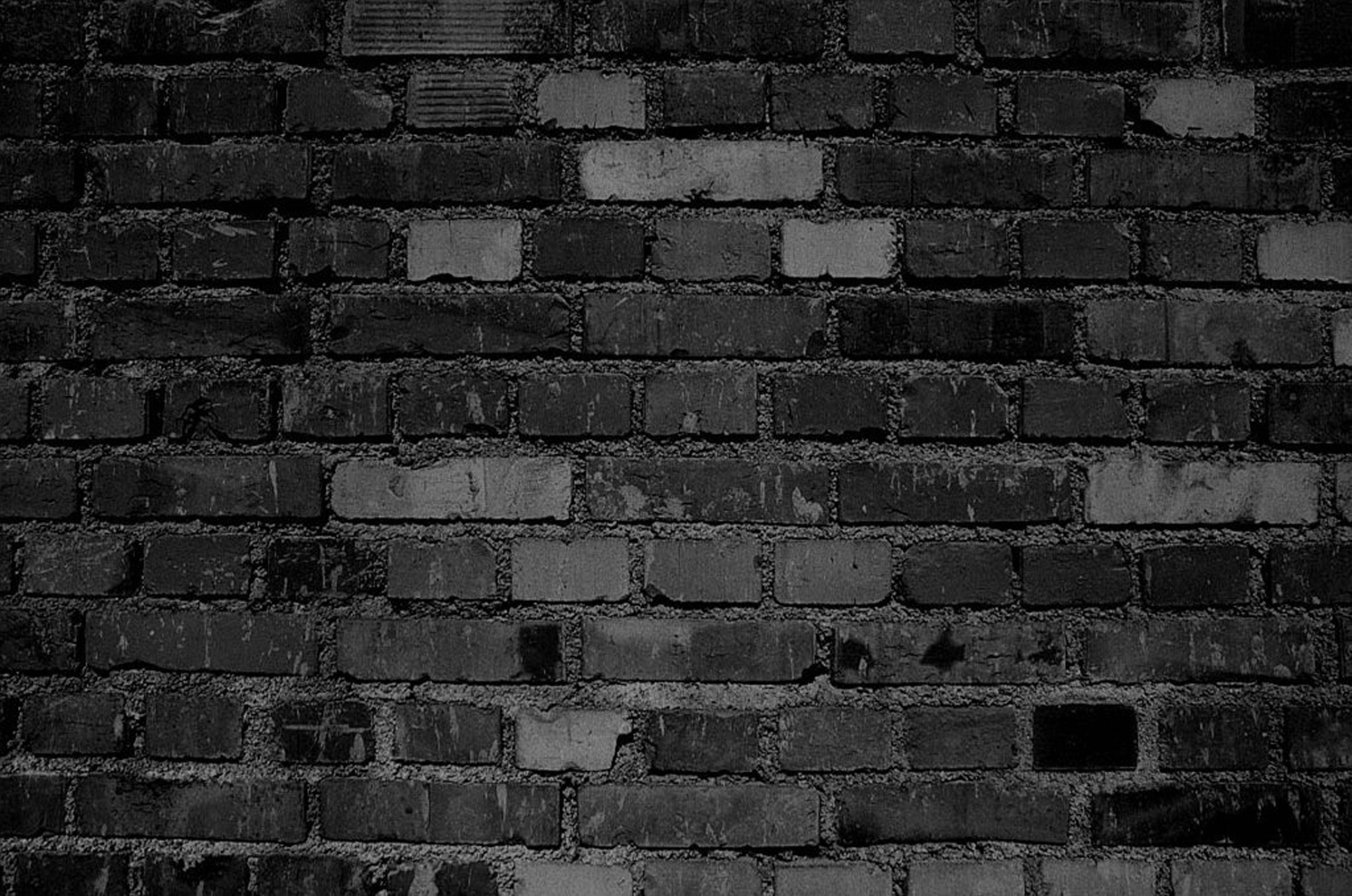 grey and black brick texture, monochrome brick wall, varied grays, 4K Desktop Wallpaper