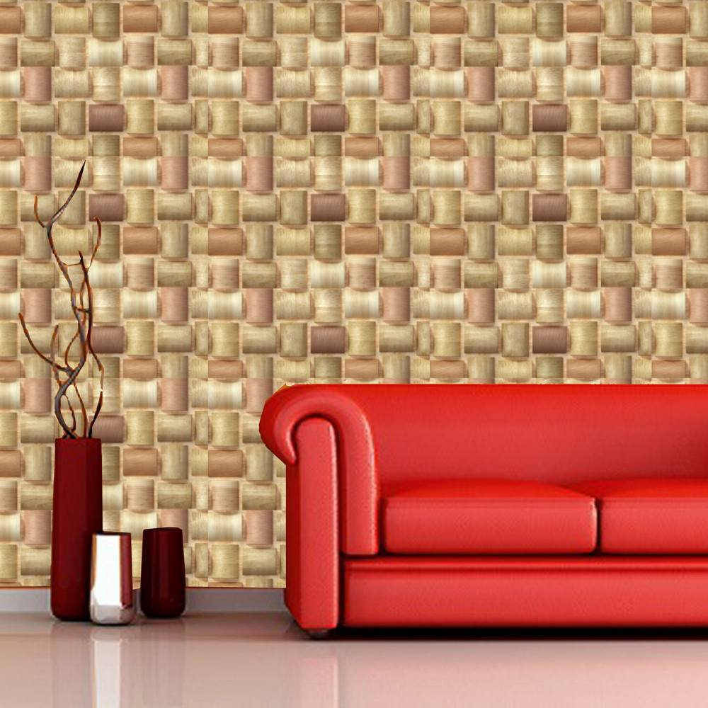 woven pattern brick texture, bold red leather sofa, textured woven wall, SD Desktop Wallpaper