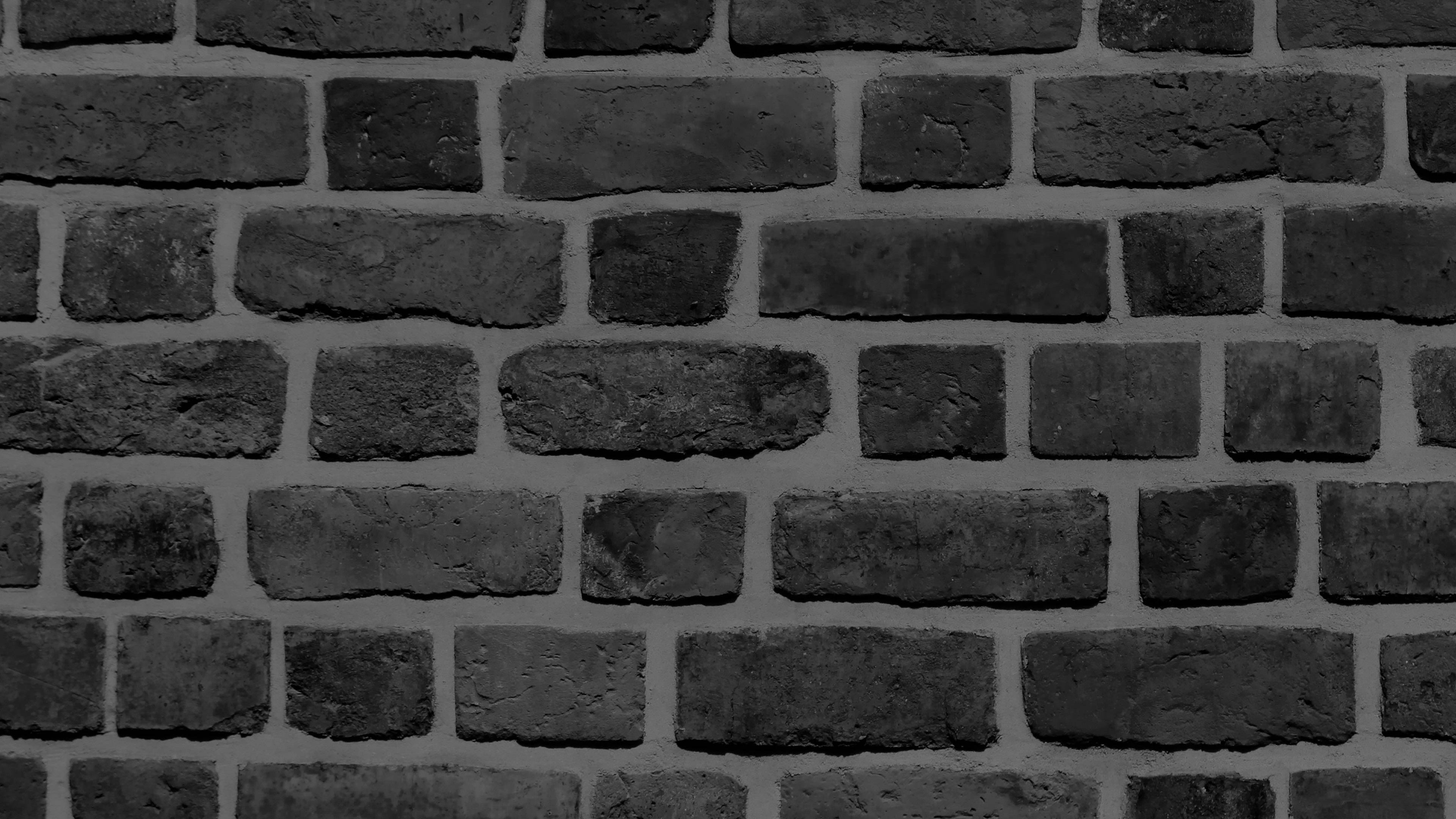modern monochrome brick texture, dark gray bricks, light gray mortar, 4K Desktop Wallpaper